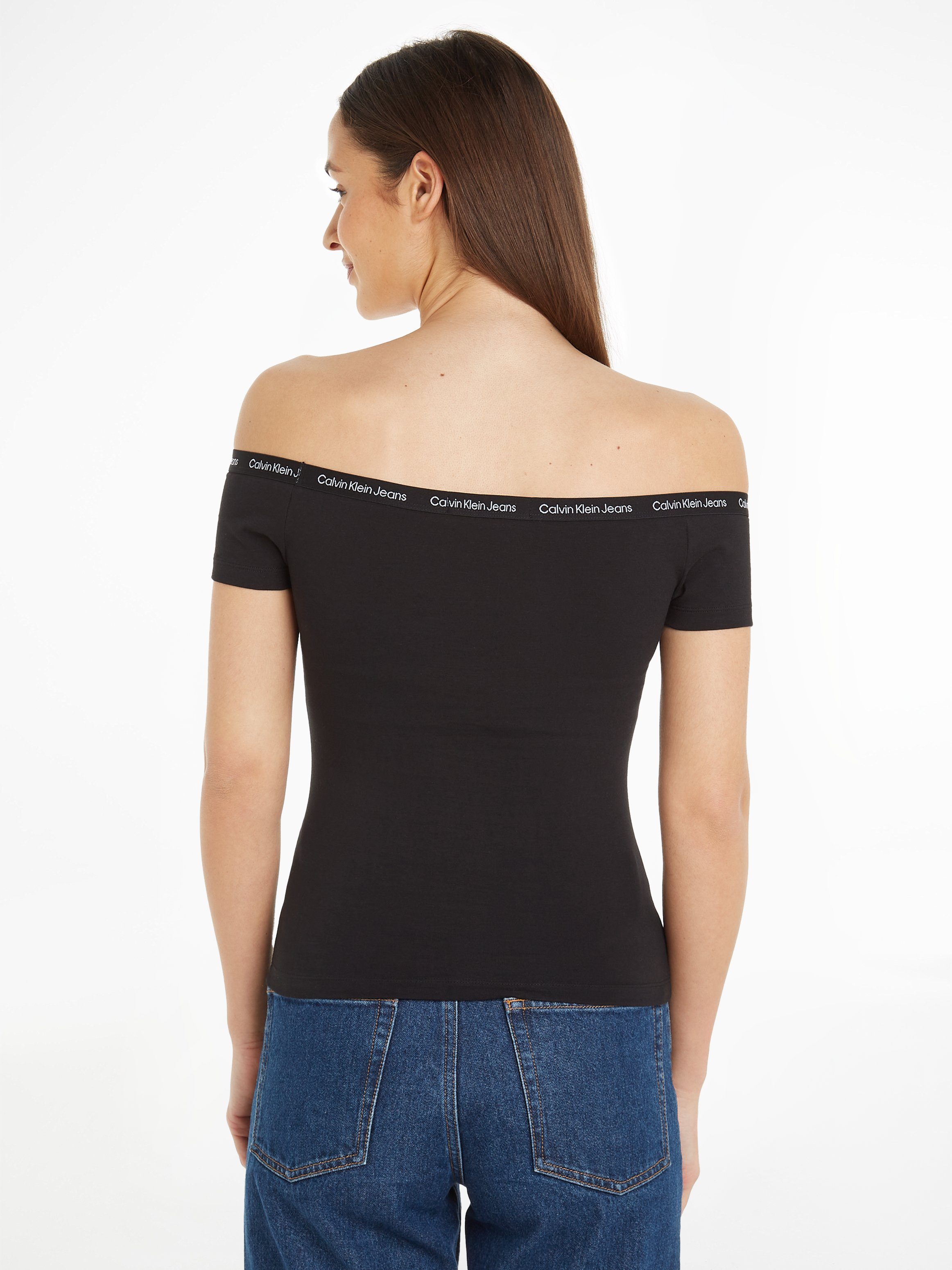 Calvin Klein T-shirt LOGO ELASTIC BARDOT TOP