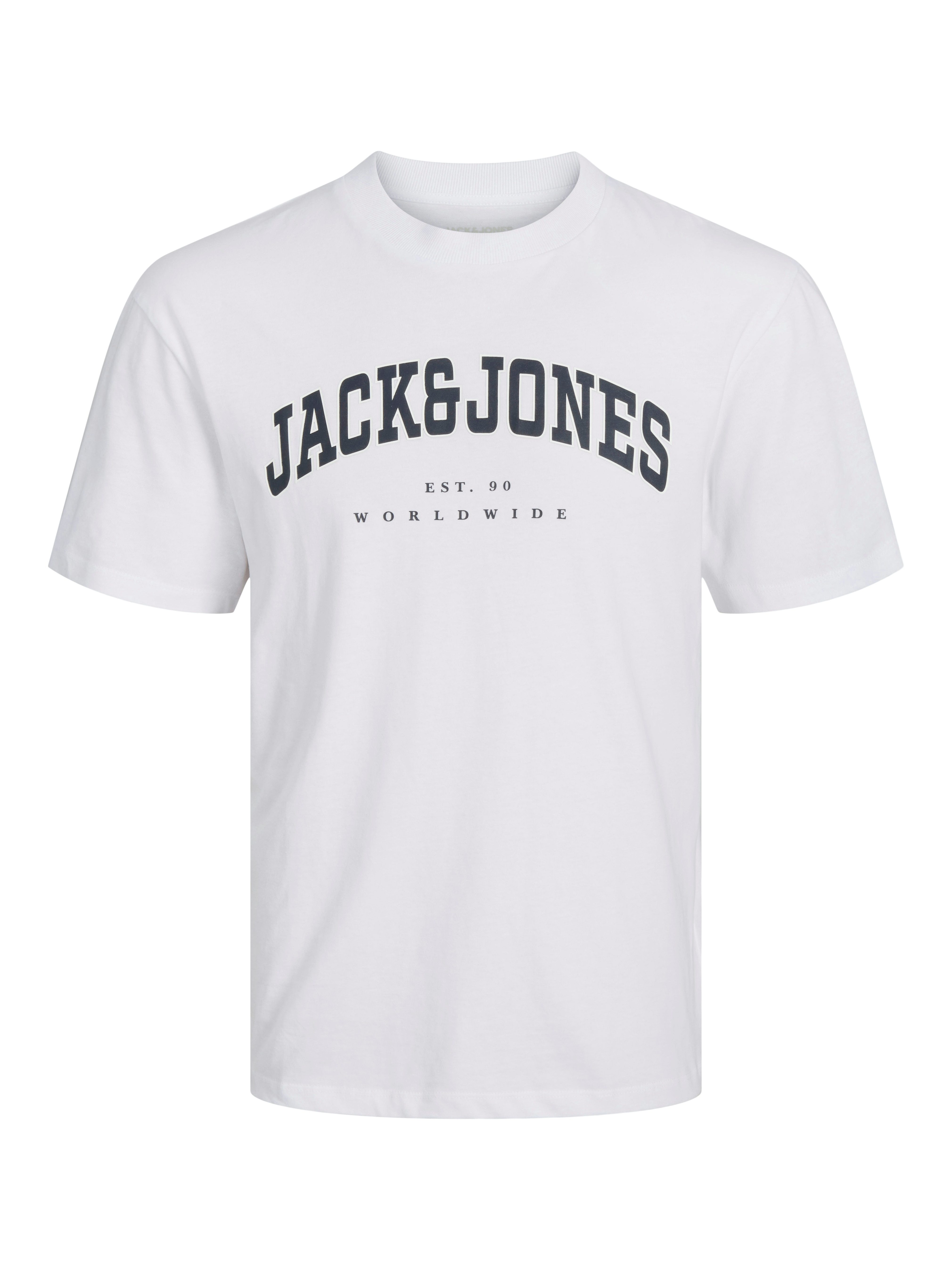 Jack & Jones Junior Shirt met ronde hals JJECALEB VARSITY TEE SS O-NECK NOOS JNR