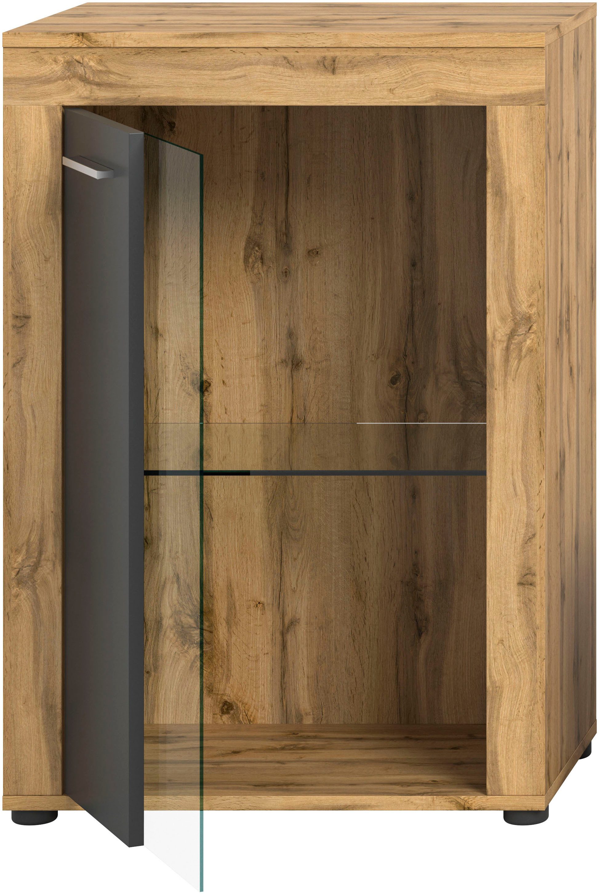 INOSIGN Vitrinekast Aosta, breedte 60 cm, staand of hangend, in verschillende kleuren Deurafdichting verwisselbaar, 1 glazen inlegvloer, hangvitrine, staande vitrine