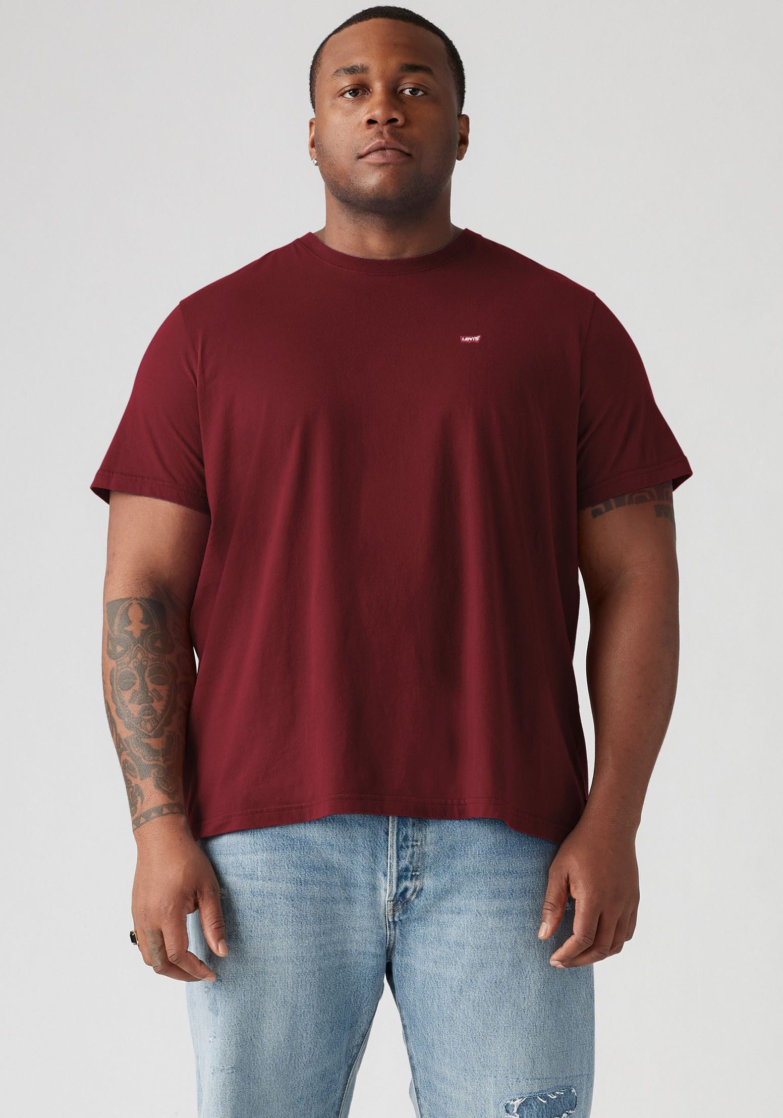 Levi's Plus T-shirt LE BIG ORIGINAL HM TEE heren t-shirts maat 4XL rood