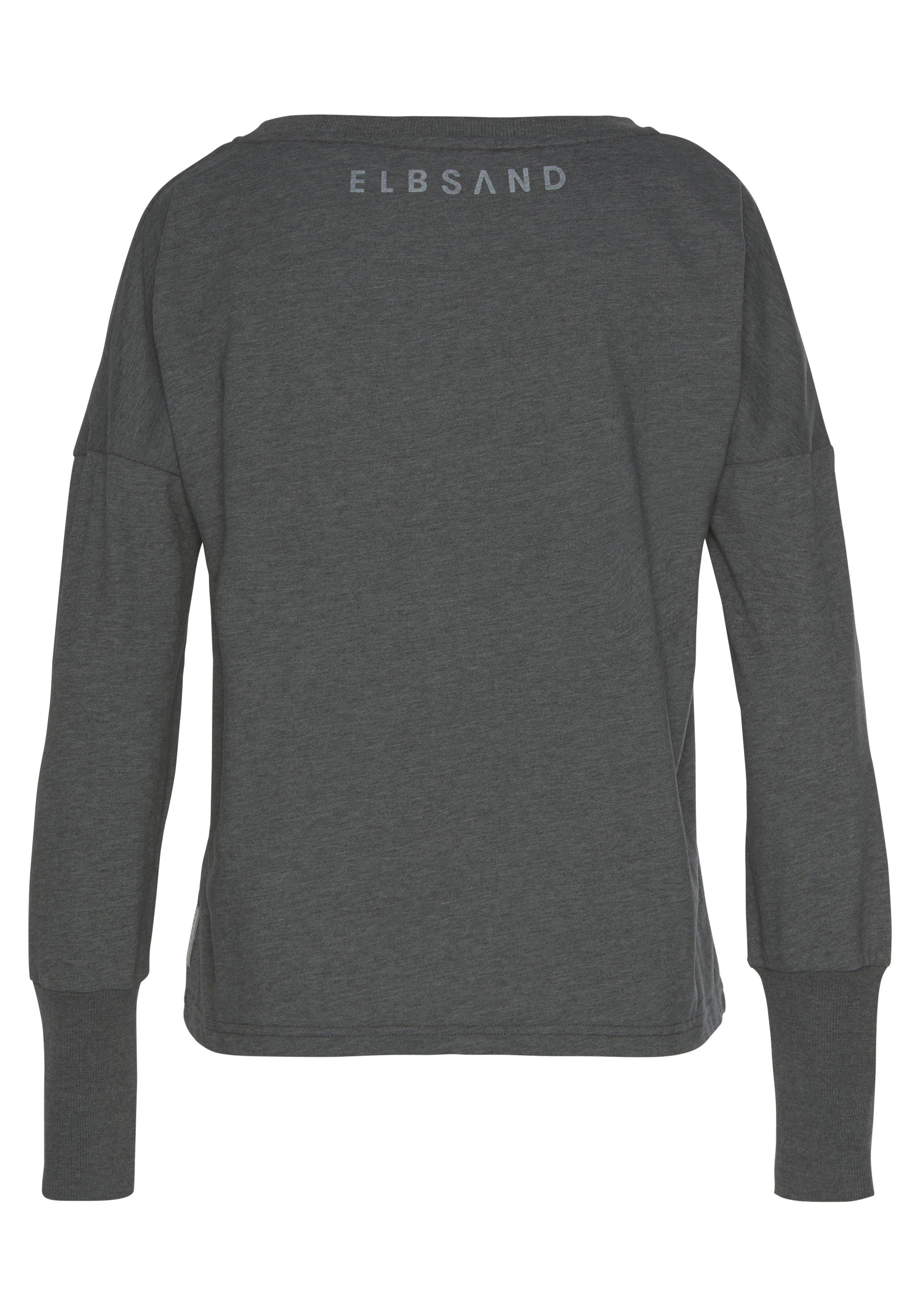 Elbsand Longsleeve Ingrun met logoprint op de voorkant shirt met lange mouwen van een katoenmix sportief-casual