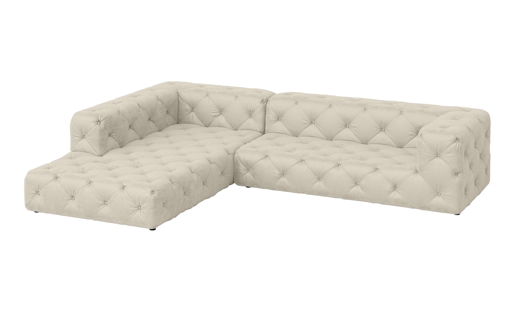 Places of Style Hoekbank FOLLINA L-vorm, met klassieke Chesterfield-knoopstiksels
