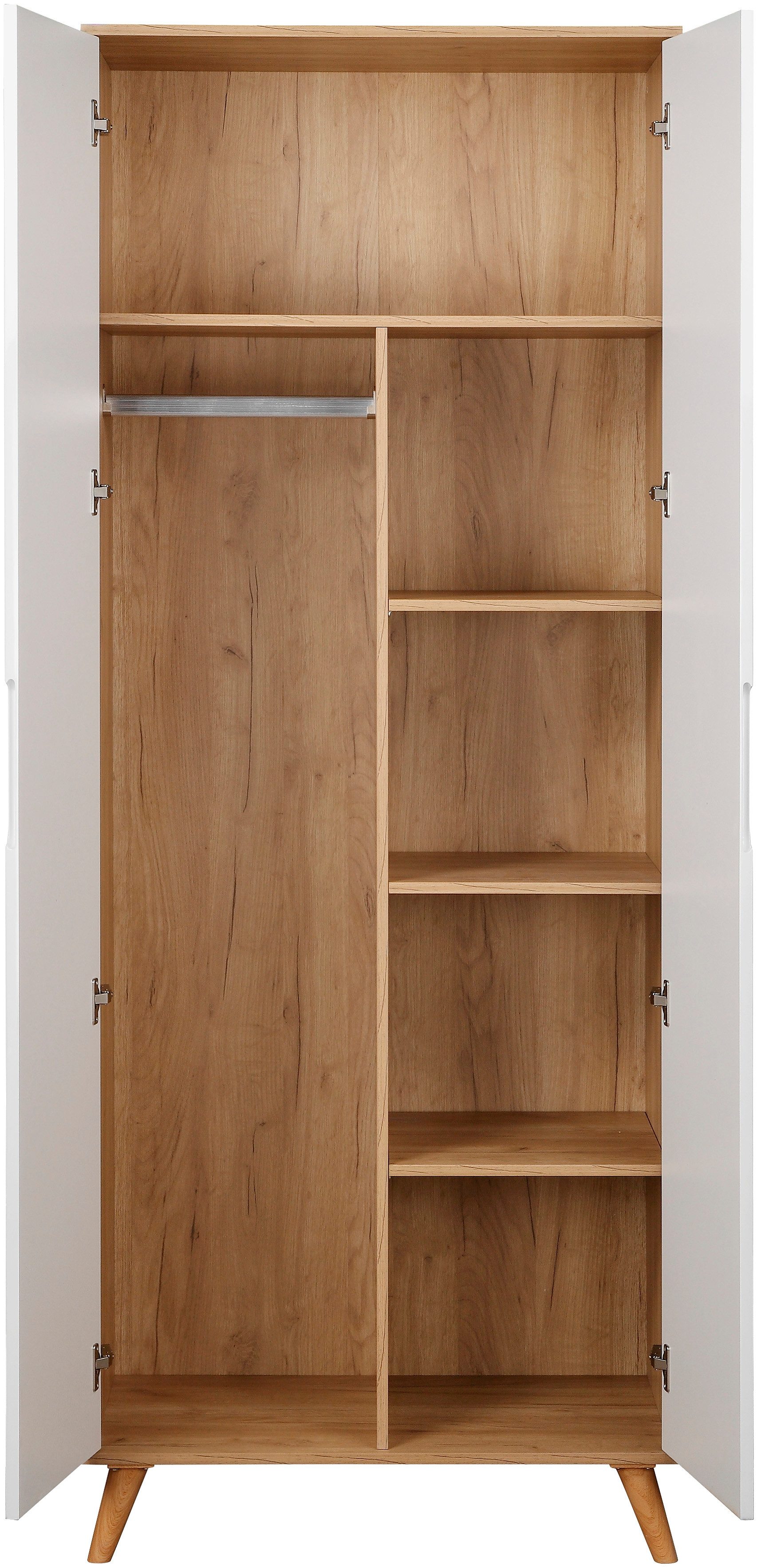 andas Kledingkast Lund slaapkamerkast bestseller in Scandinavisch design Kledingkast met premium binneninrichting, breedte 80 cm hoogglans