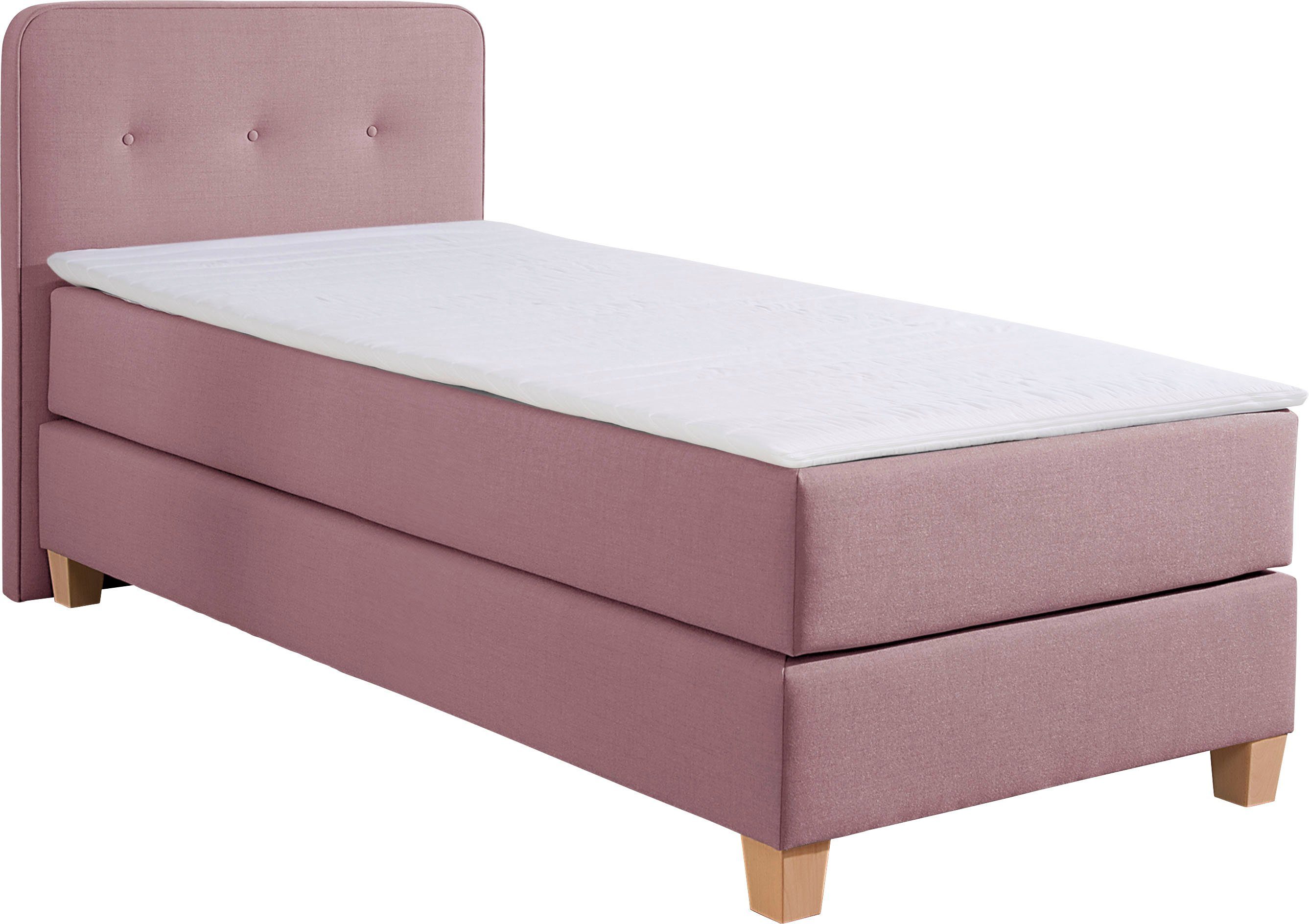 Home affaire Boxspring Fargo inclusief topper, in 3 soorten matrassen, in fluweel of structuurstof