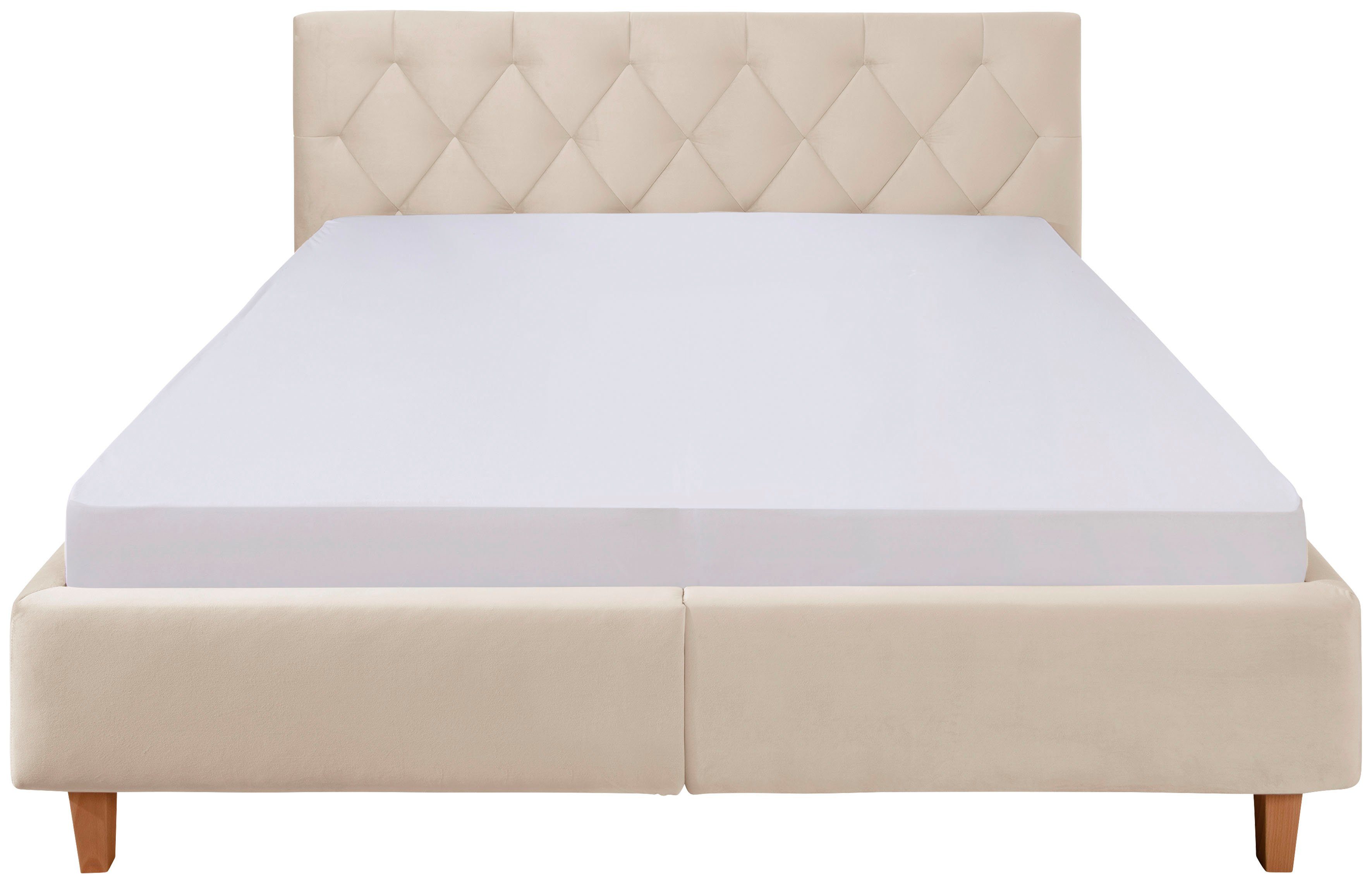 Guido Maria Kretschmer Home&Living Gestoffeerd bed Sunley 100 Kruisstiksel, hoofdbordhoogte 102 cm, zonder of met matras/lattenbodem