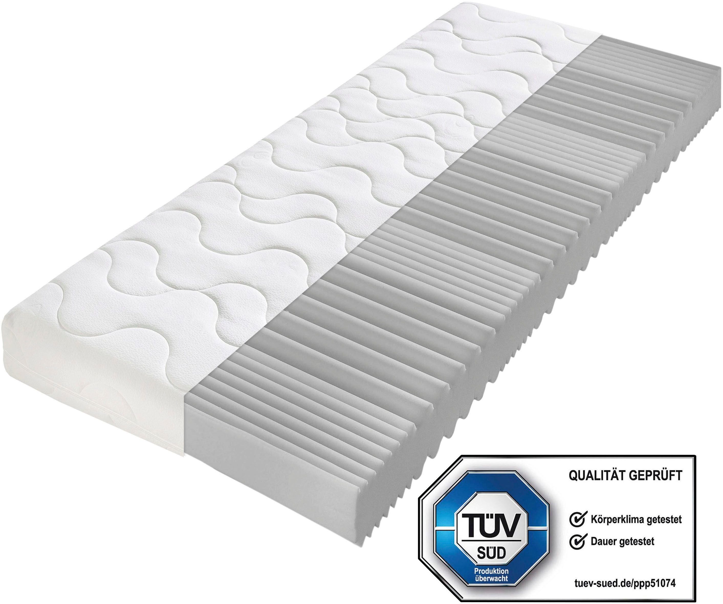 Beco Comfortschuimmatras Double Deluxe matras 20, matras in 90x200 cm en andere afm Matras door de TÜV SÜD getest*, meer dan 2.000 5-sterren-beoordelingen! hoogte 20 cm
