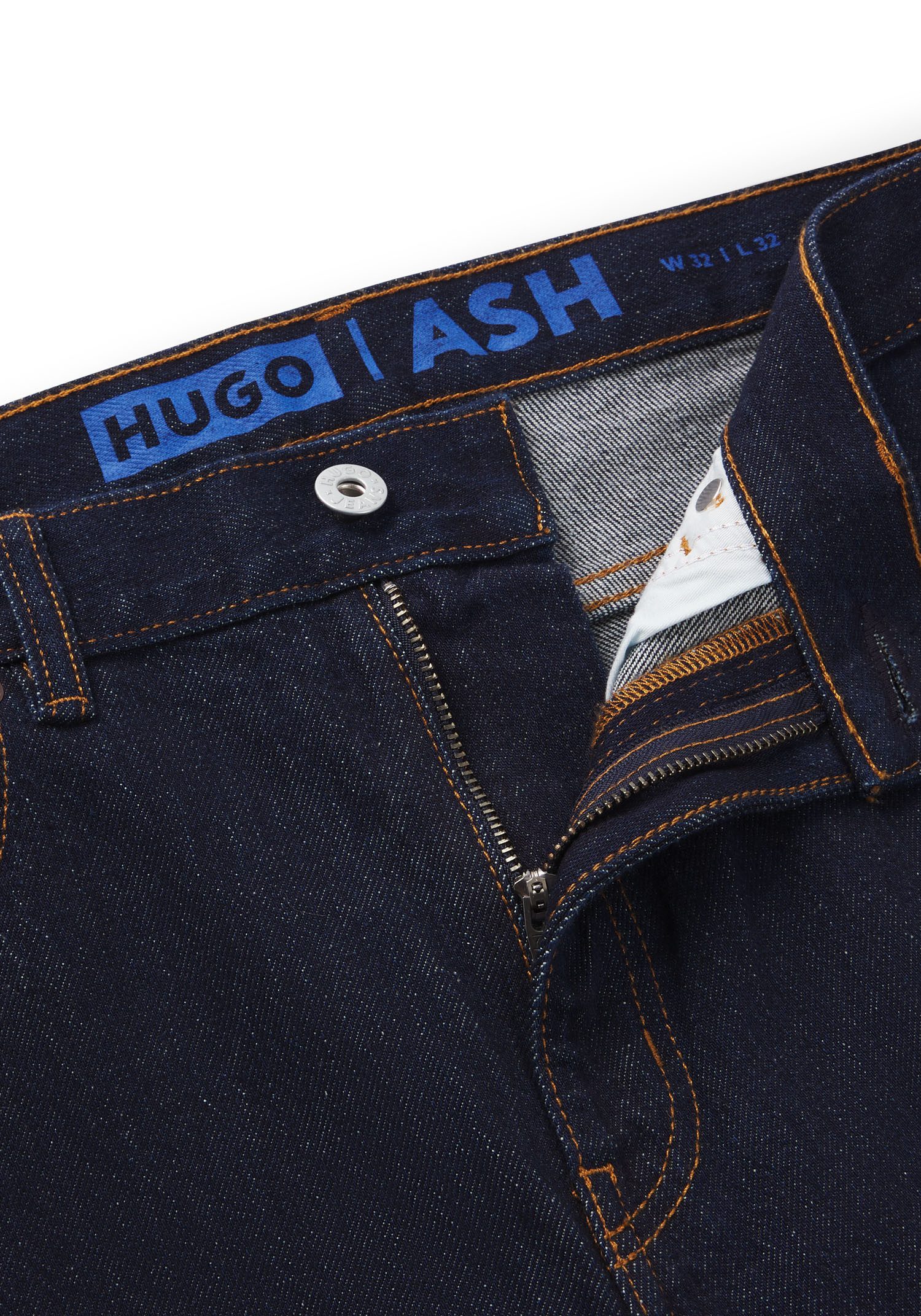 HUGO Blue Slim fit jeans Ash met stone-washed-finish