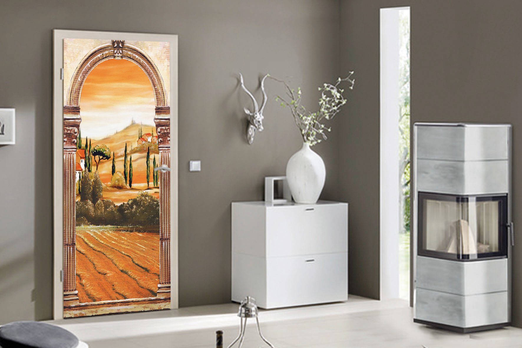 Papermoon Fotobehang Toscane - Deurbehang Vlies, 2 banen, 90x 200 cm (2-delig)