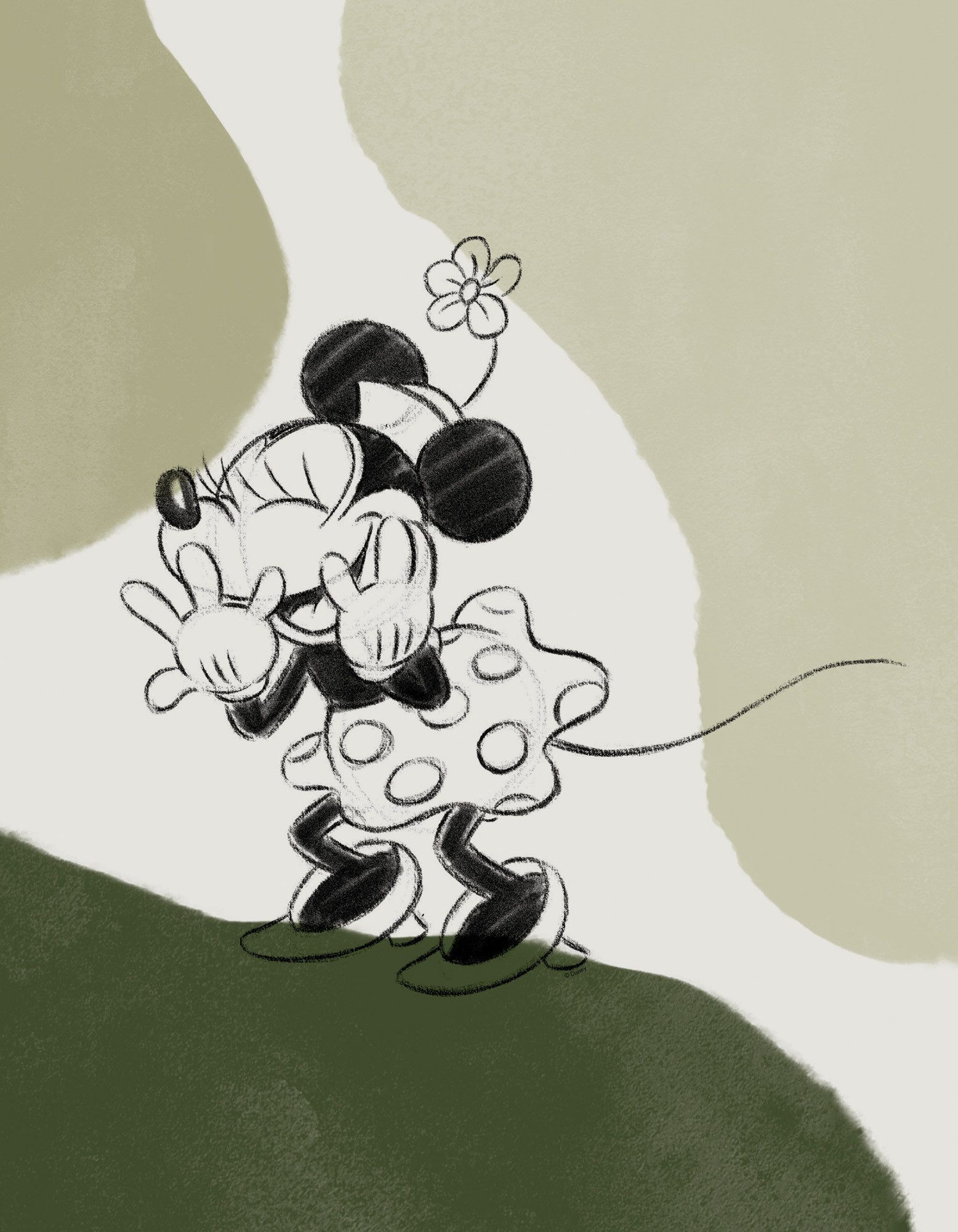 Komar Artprint op linnen Disney Minnie Mouse Laughing 300 x 280 cm (breedte x hoogte) - behang, vlies, woonkamer, slaapkamer