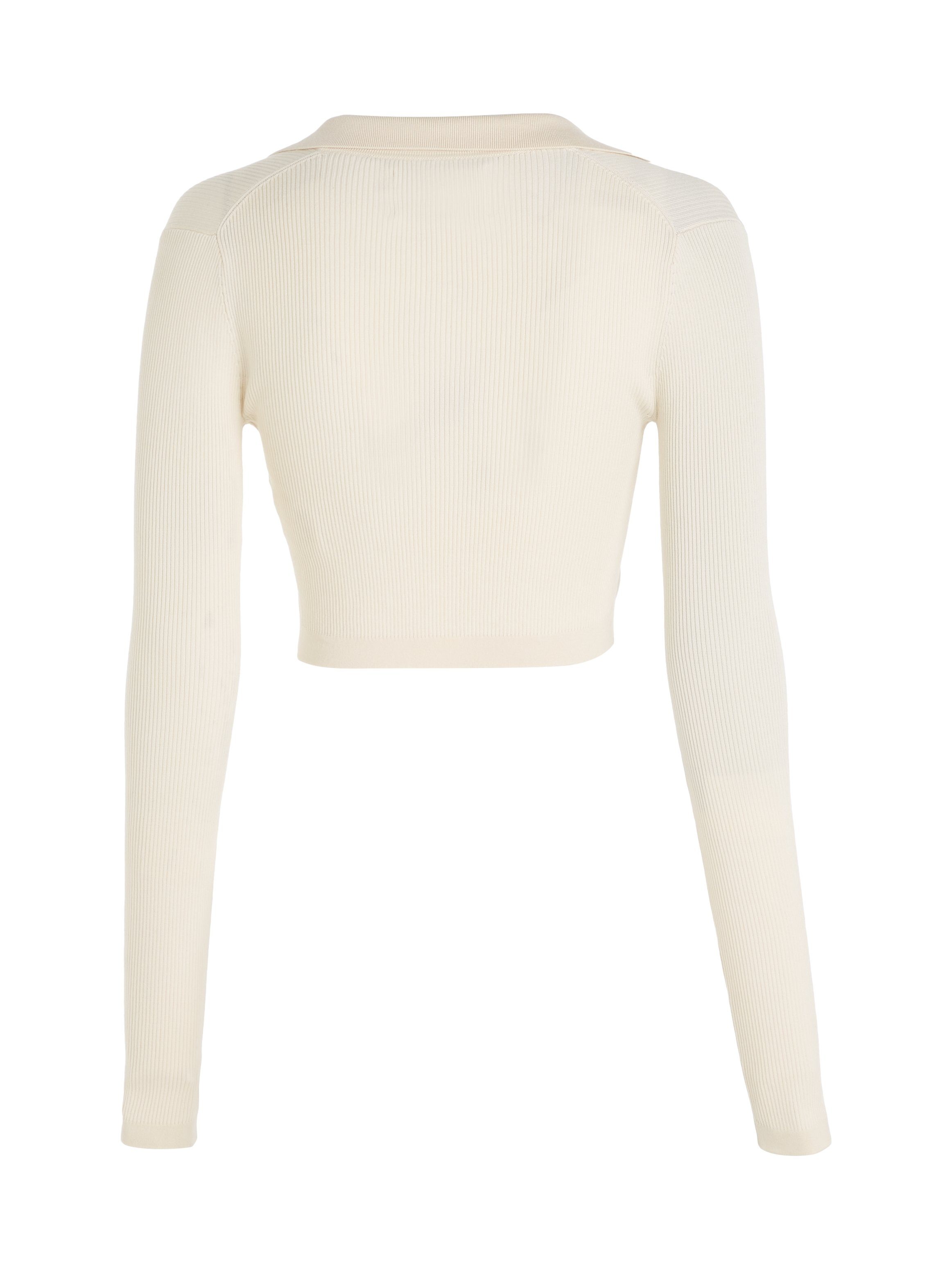 Calvin Klein Trui met V-hals LABEL TIGHT CROP V-NECK SWEATER