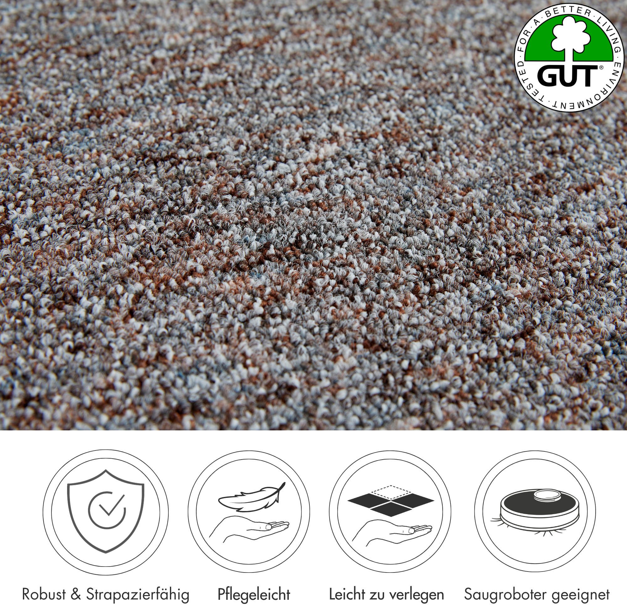Andiamo Tapijt Gambia, fijne lus, Made in Belgium gemêleerd, breedte 400 cm of 500 cm, slijtvast & onderhoudsvriendelijk