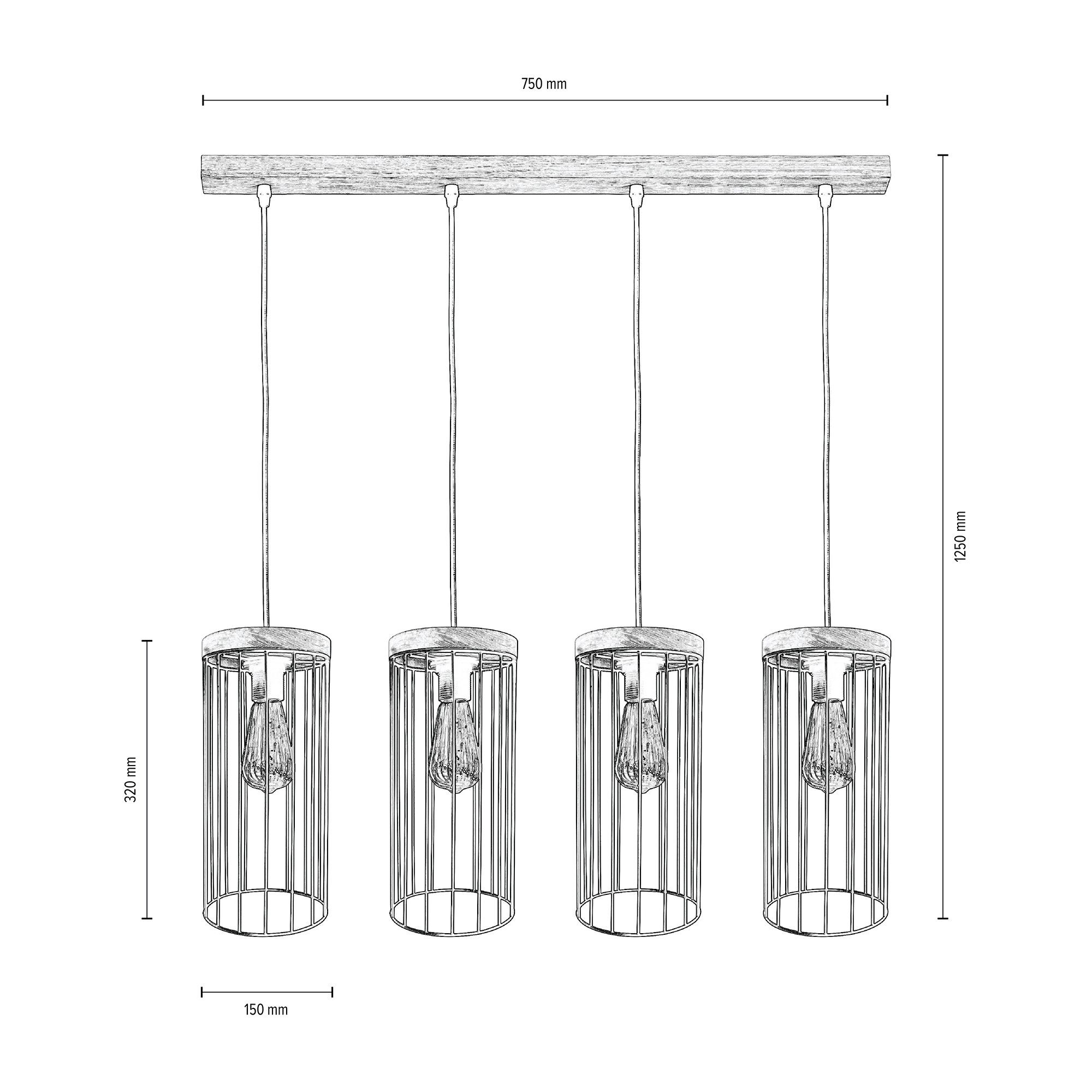 BRITOP LIGHTING Hanglamp TIMEO WOOD max