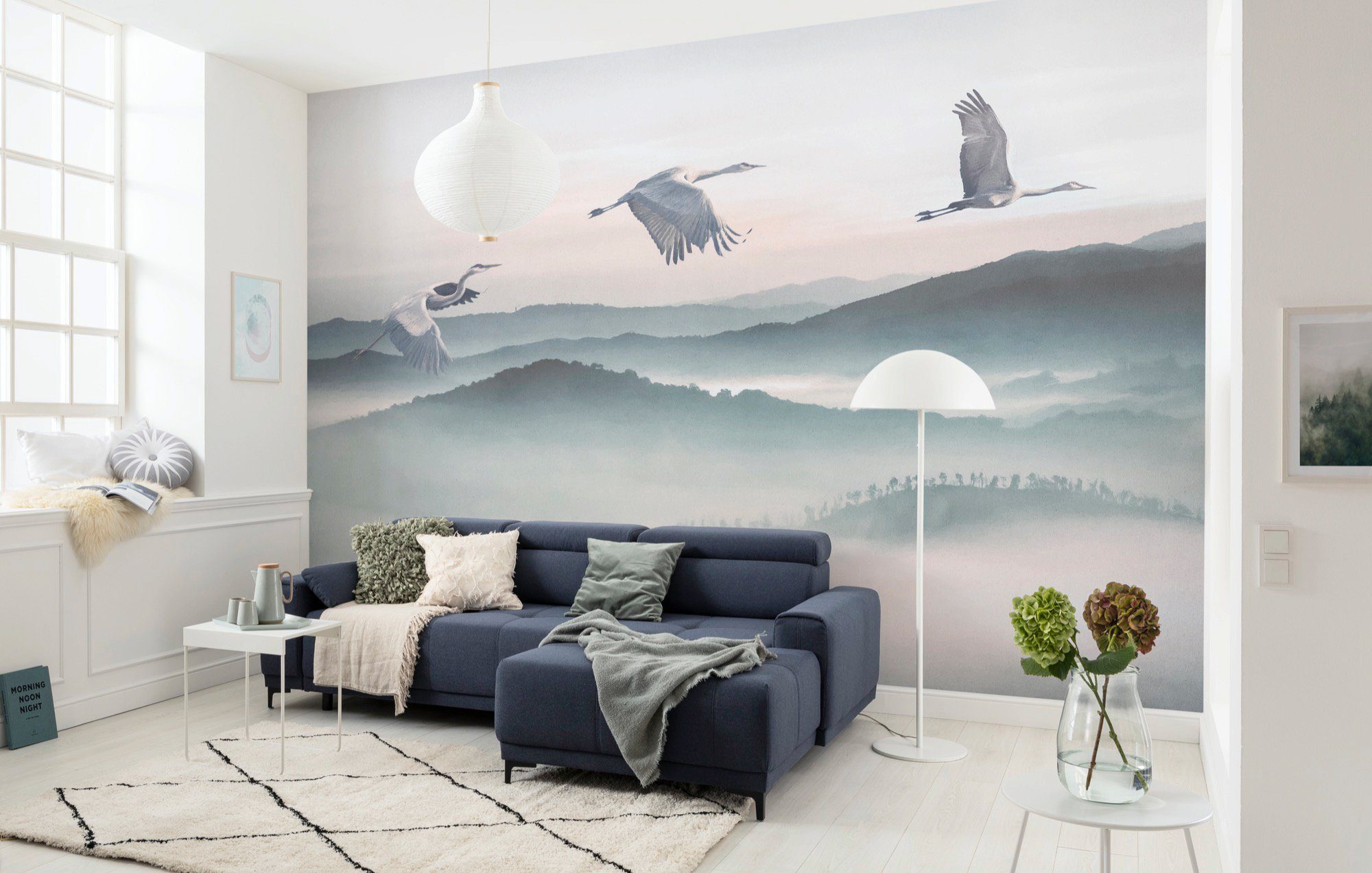Komar Vliesbehang Digitale print vlies - Mystic Cranes - Afmeting 400 x 280 cm