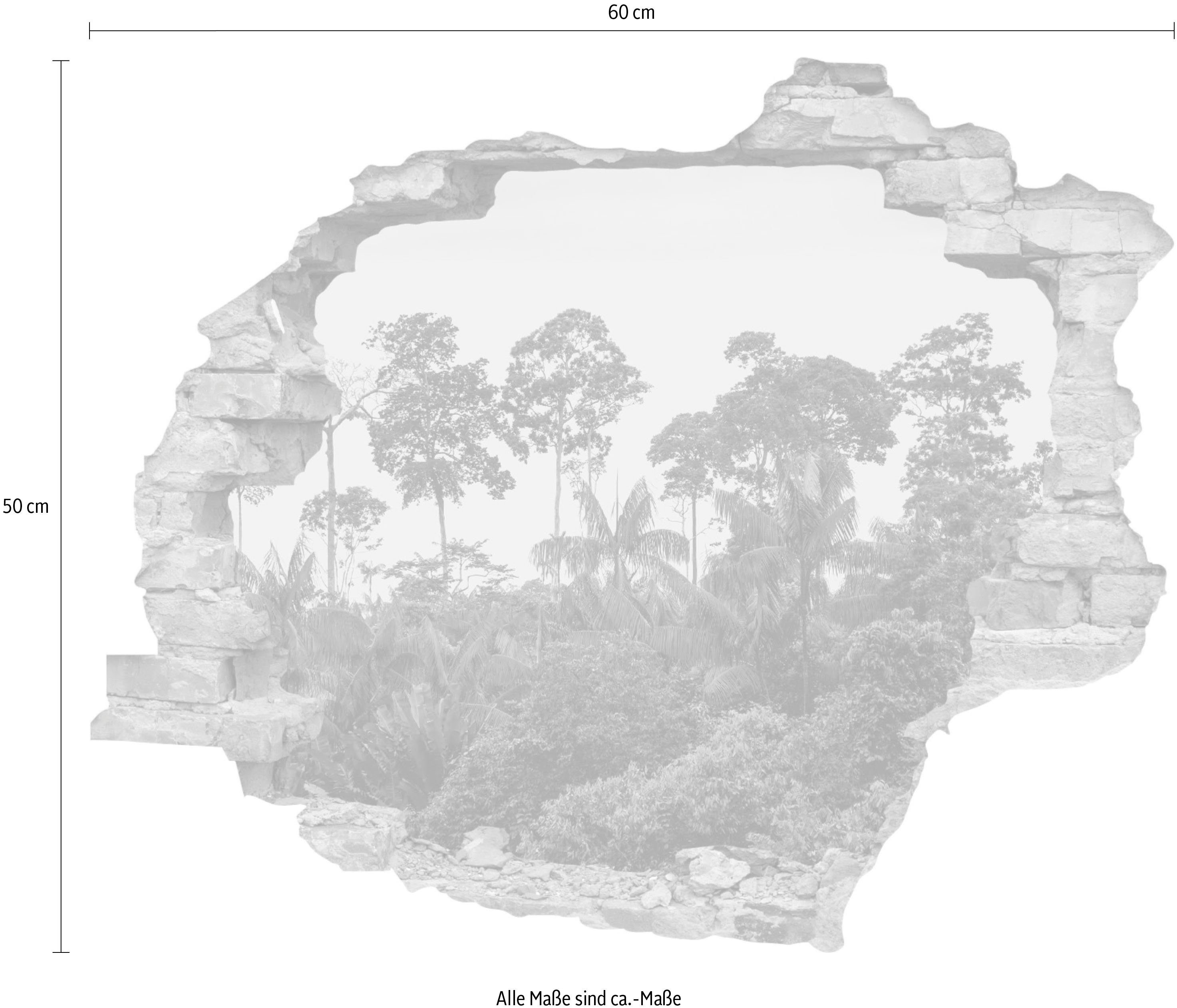 queence Wandfolie Regenwoud Muursticker, muurdecoratie, zelfklevend, 3D, muurdurchbraak (1 stuk)