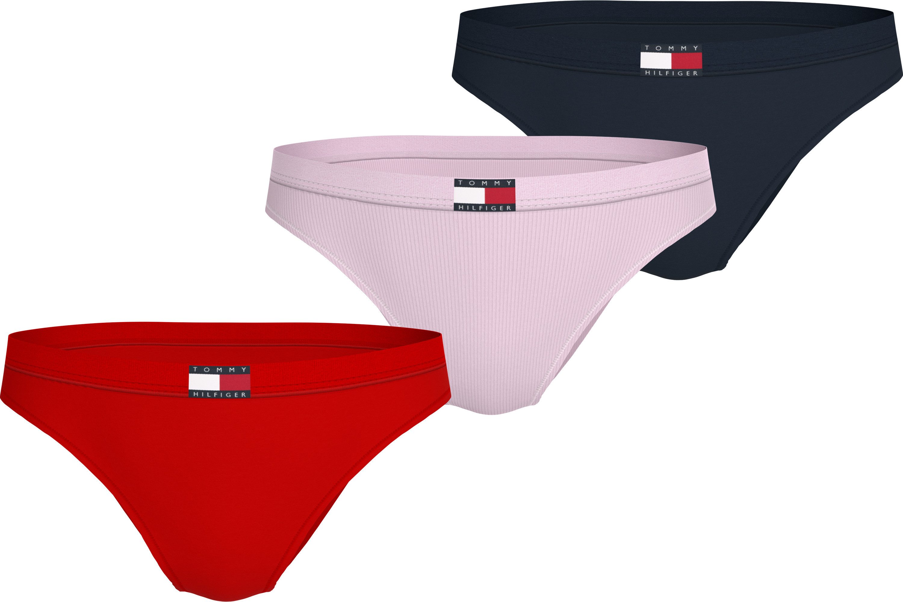 Tommy Hilfiger Underwear Bikinibroekje 3 PACK BIKINI met geribbelde structuur, logo (3 stuks)