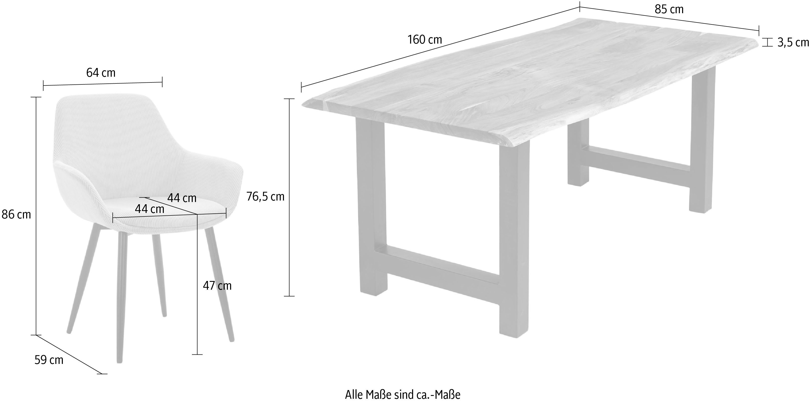 SalesFever Eethoek Elegante Eetgroep voor stijlvol dineren (set, 5-delig)