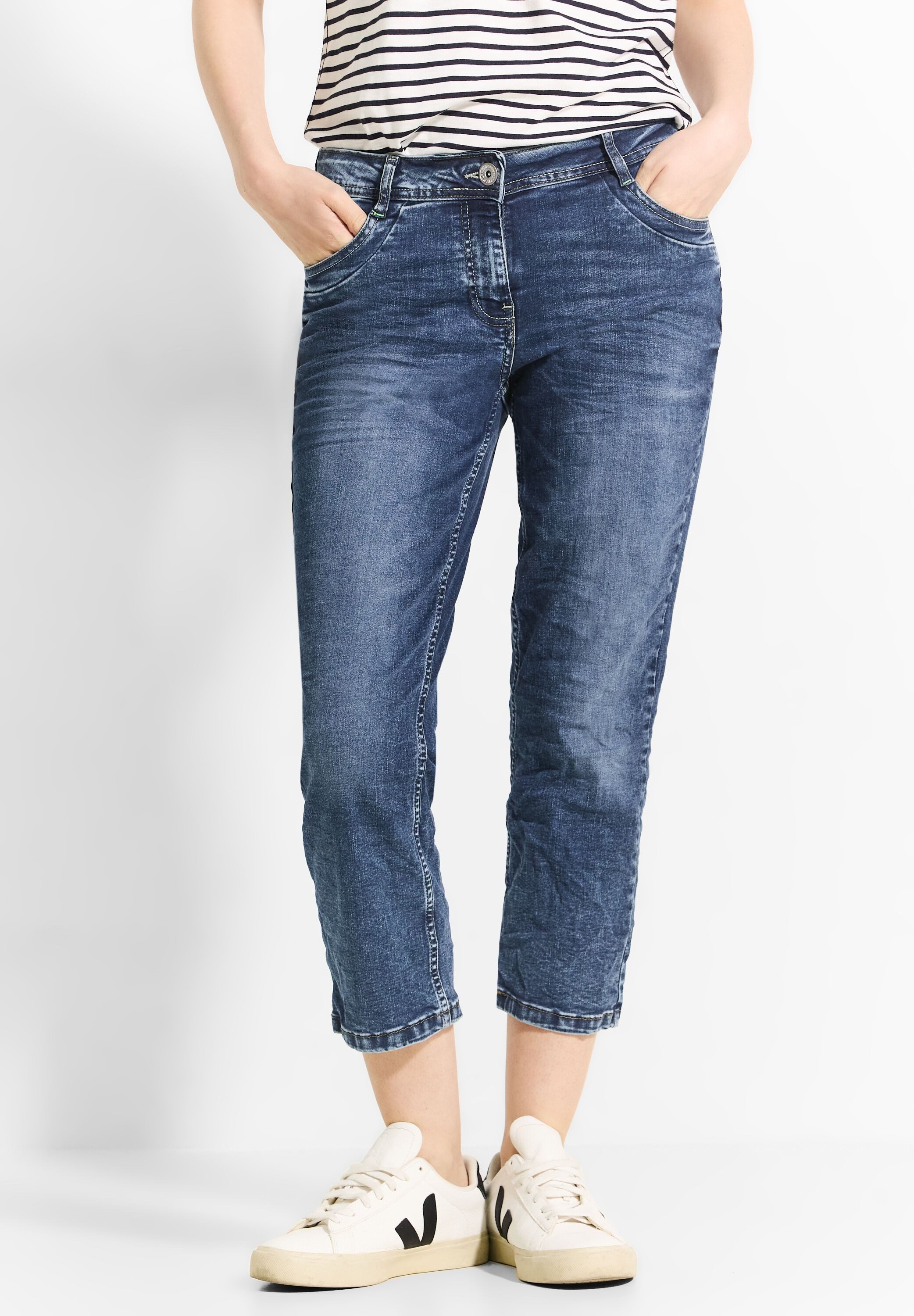 Cecil Regular fit jeans Scarlett met decoratieve naden