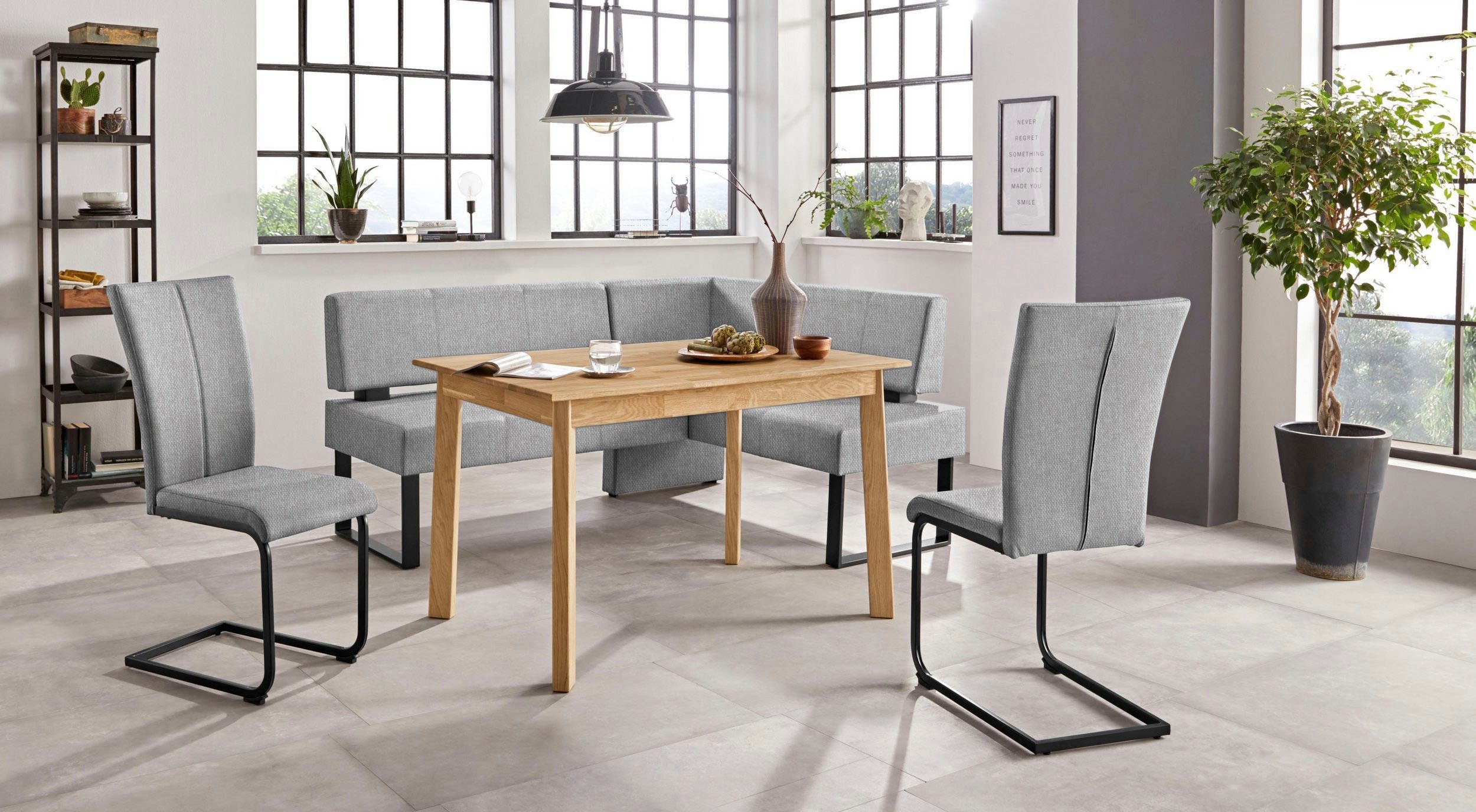 Home affaire Hoekbank Oliver met metalen frame, keukenbank verschillende hoezen cord eetkamerbank ottos choice