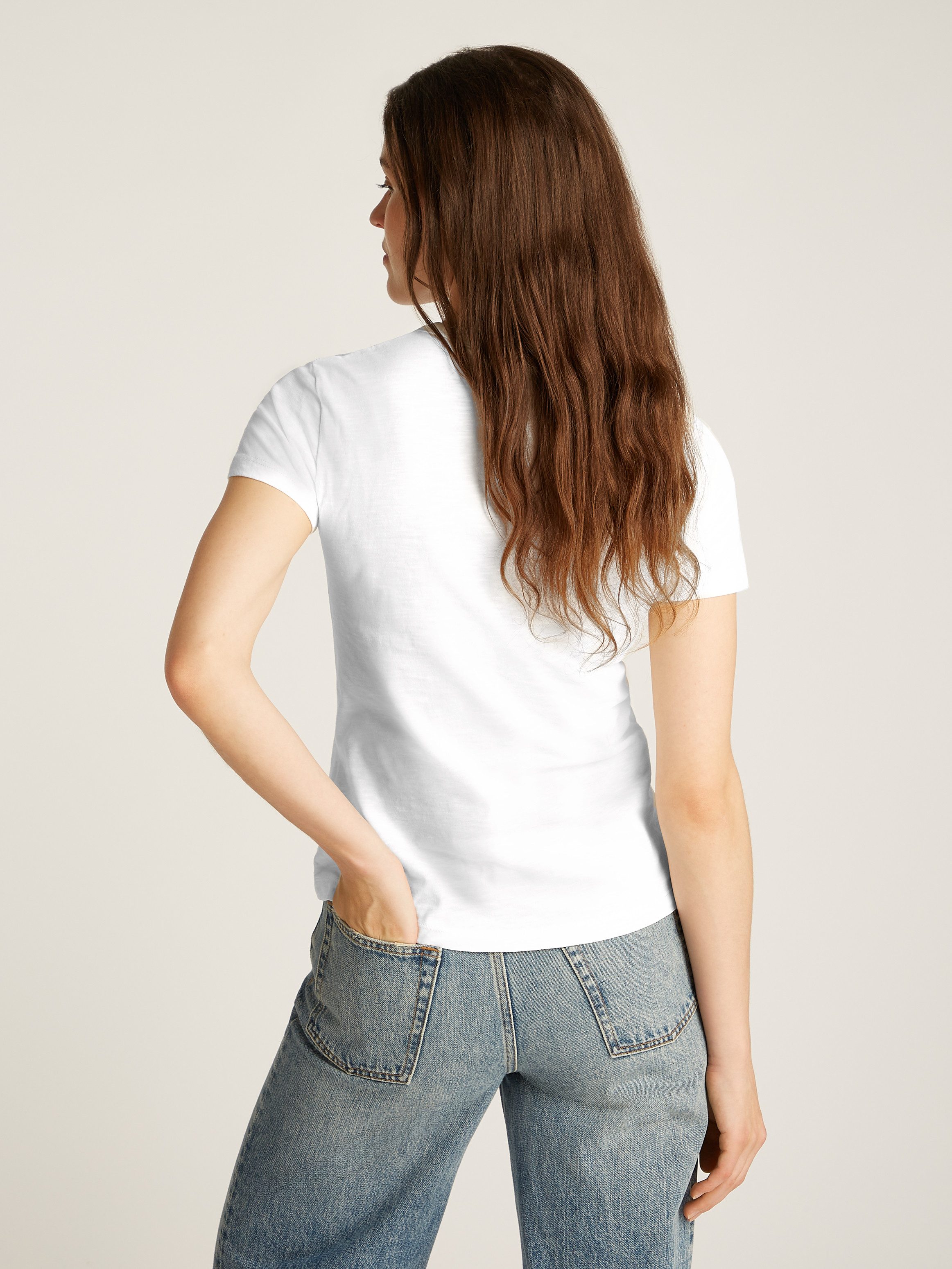 Tommy Hilfiger Shirt met ronde hals 1985 SLIM SLUB C-NK SS