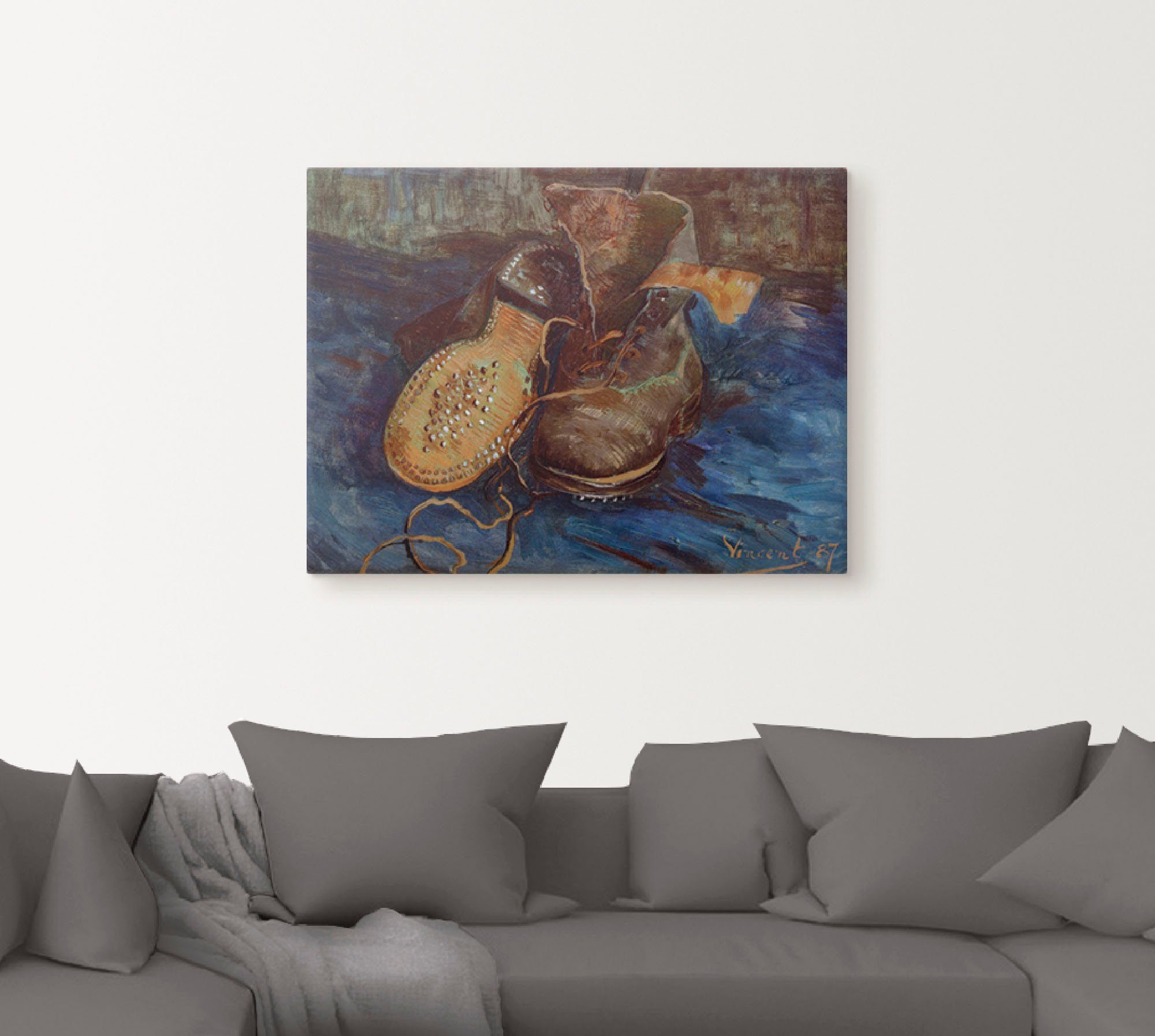 Artland Artprint op linnen Een paar laarzen 1887 gespannen op een spieraam