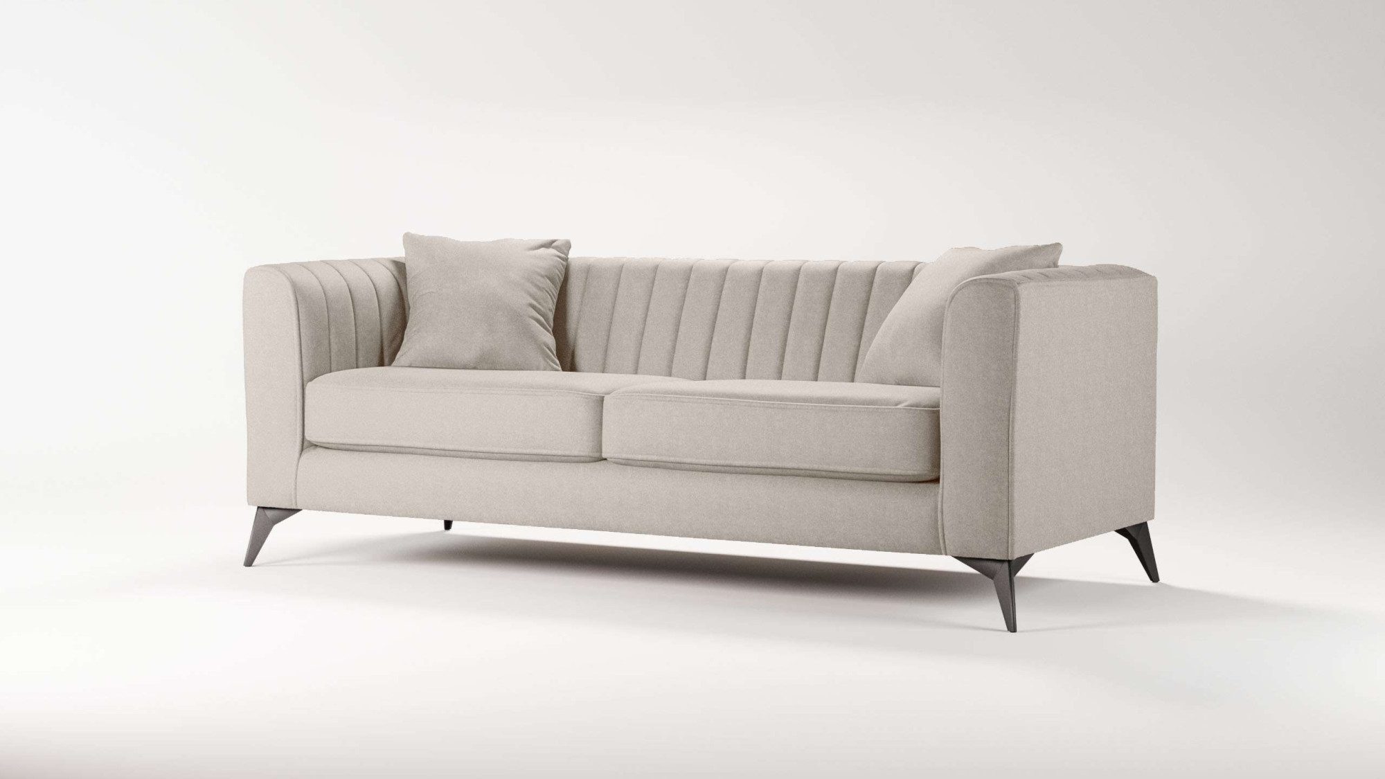 Places of Style 3-zitsbank MATTHEW elegant designsofa, afmetingen B/D/H: 201/86/74 cm fijne stiksels in het ruggebied, losse zitkussens, inclusief sierkussens