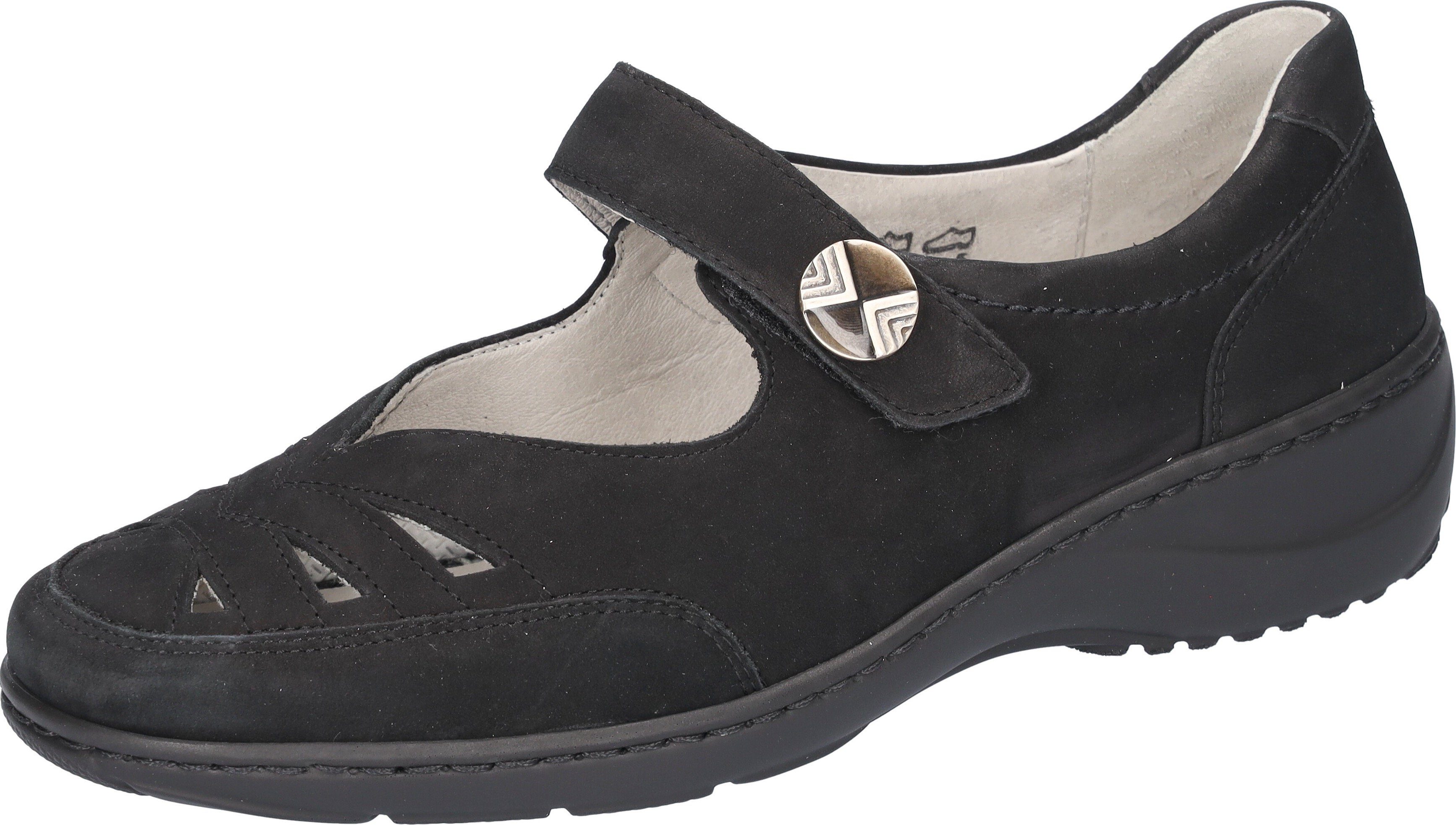 Waldläufer Klittenbandschoenen KYA Gespschoen, comfortschoen, sandaal in comfortabele breedte K (= extra wijd) dames schoenen maat 36 EU zwart