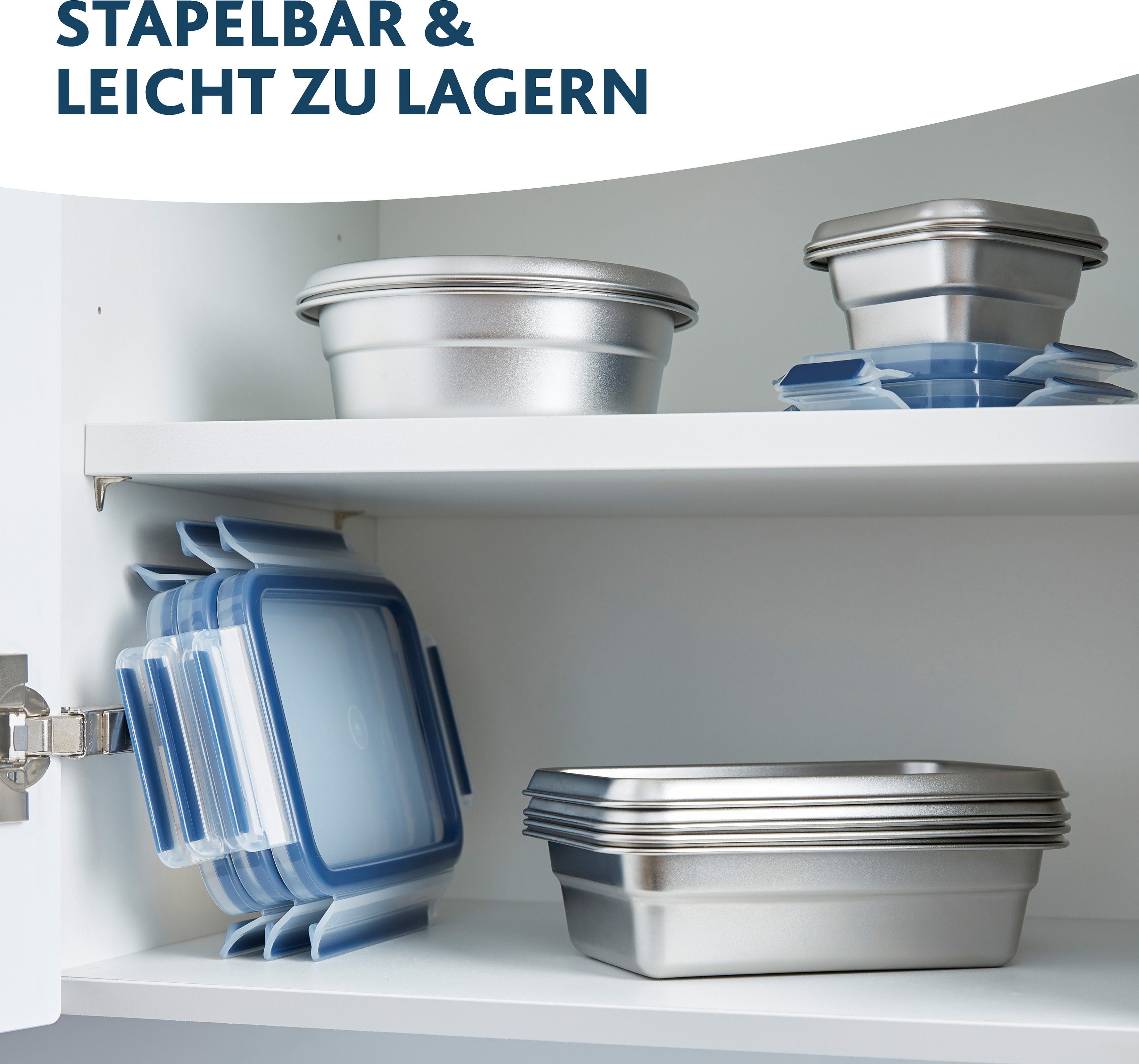 Emsa Vershoudtrommel Clip & Close Roestvrij staal, vorst-, vaatwasser- en ovenbestendig (set, 1-delig)