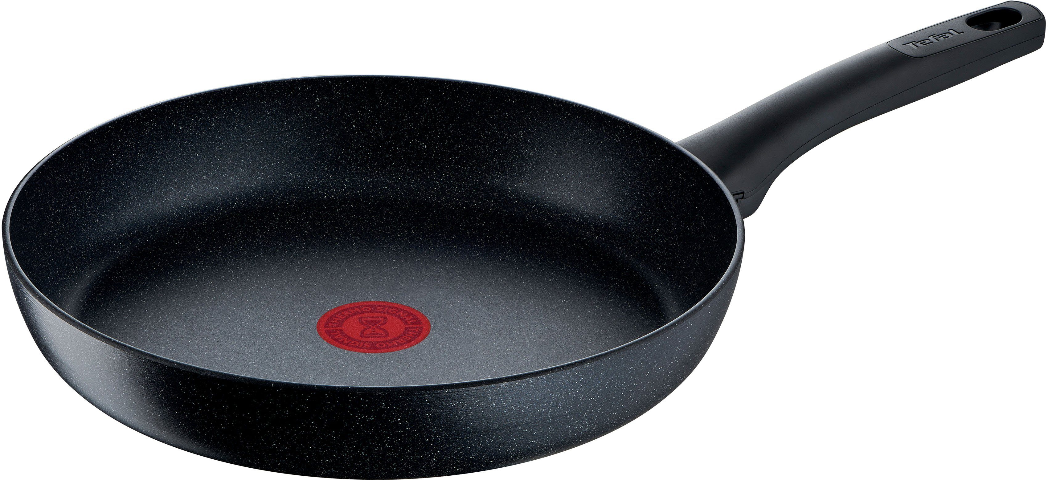 Tefal Koekenpan Black stone Aluminium, Mineralia anti-aanbak, thermo-signaal, voor alle kookplaten, inductie (1-delig) koekenpannen