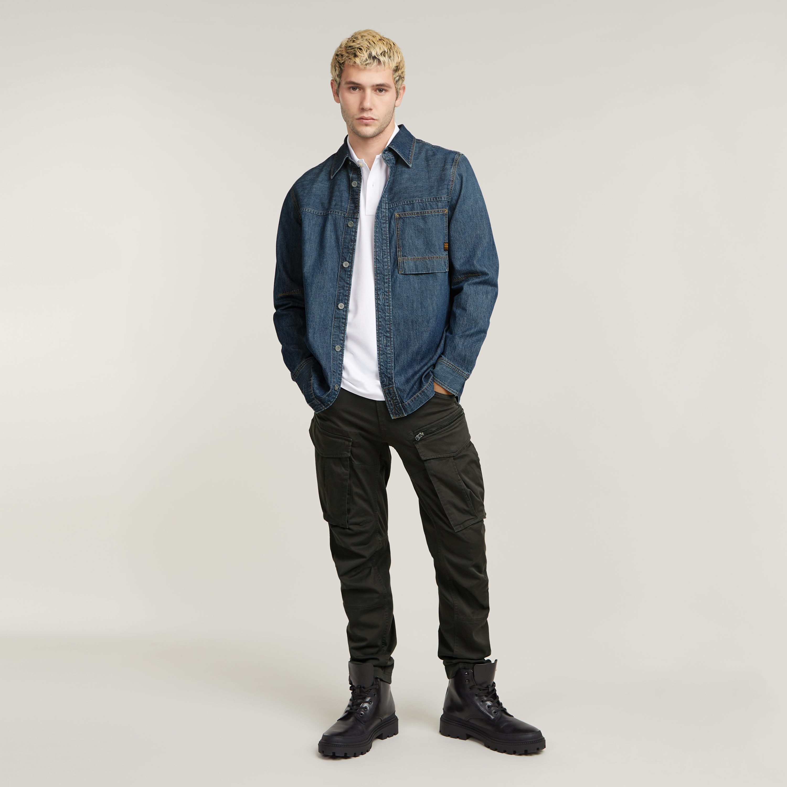 G-Star RAW Poloshirt Dunda slim fit Logo-embossing op de borst