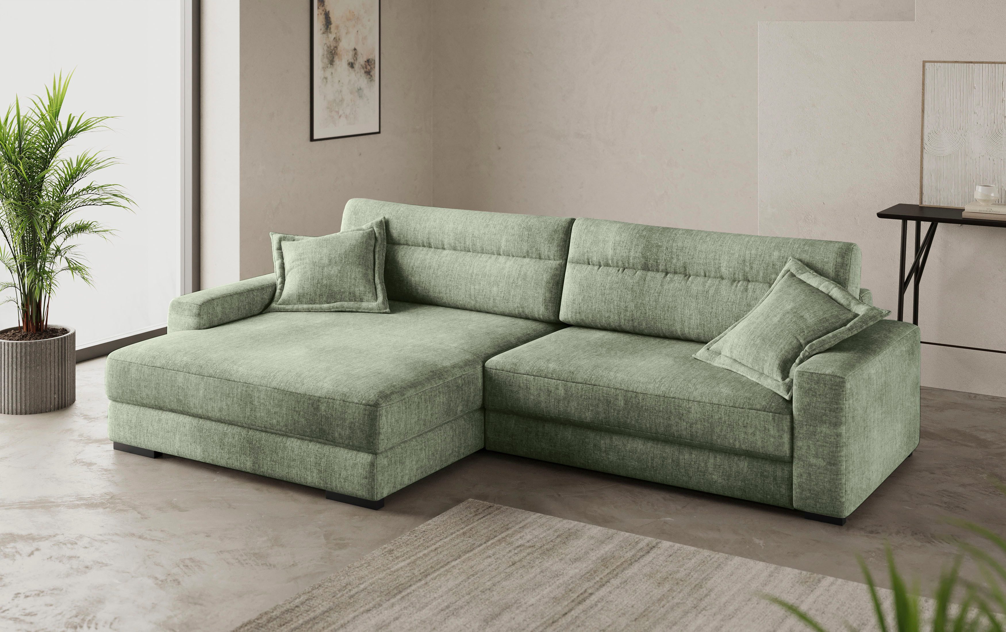 Mr. Couch Hoekbank Marcello DuraFlex L-vorm EasyBett, bedbox, koudschuimvering, tot 140 kg belastbaar