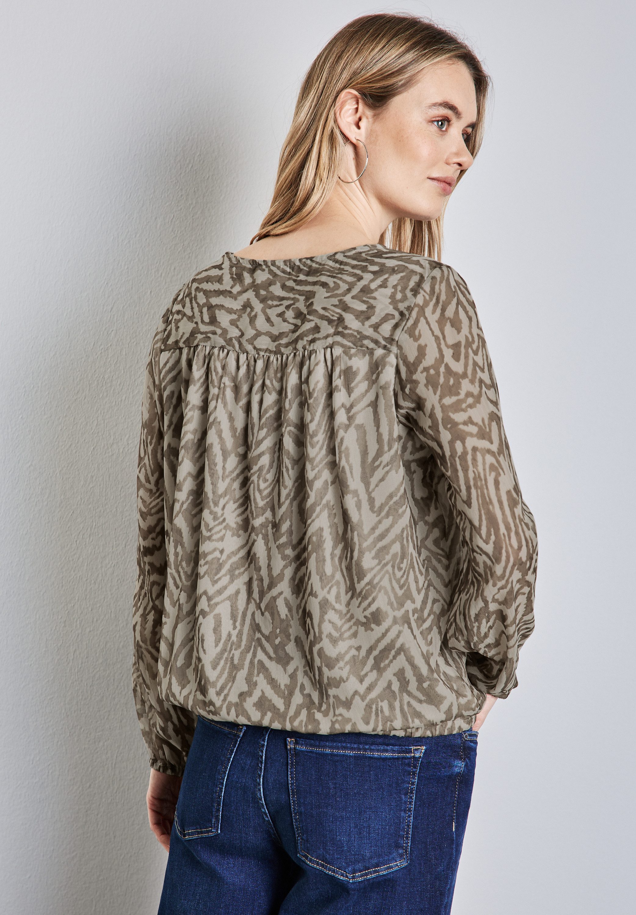 STREET ONE Blouse zonder sluiting met ruches