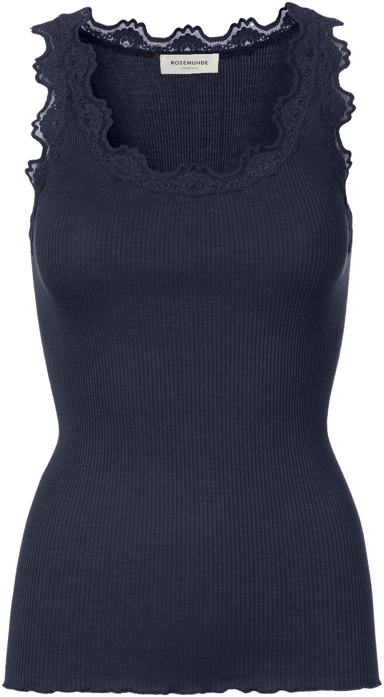 rosemunde Tanktop Babette Silk Top prachtige vintage kantafwerking aan hals en bandjes