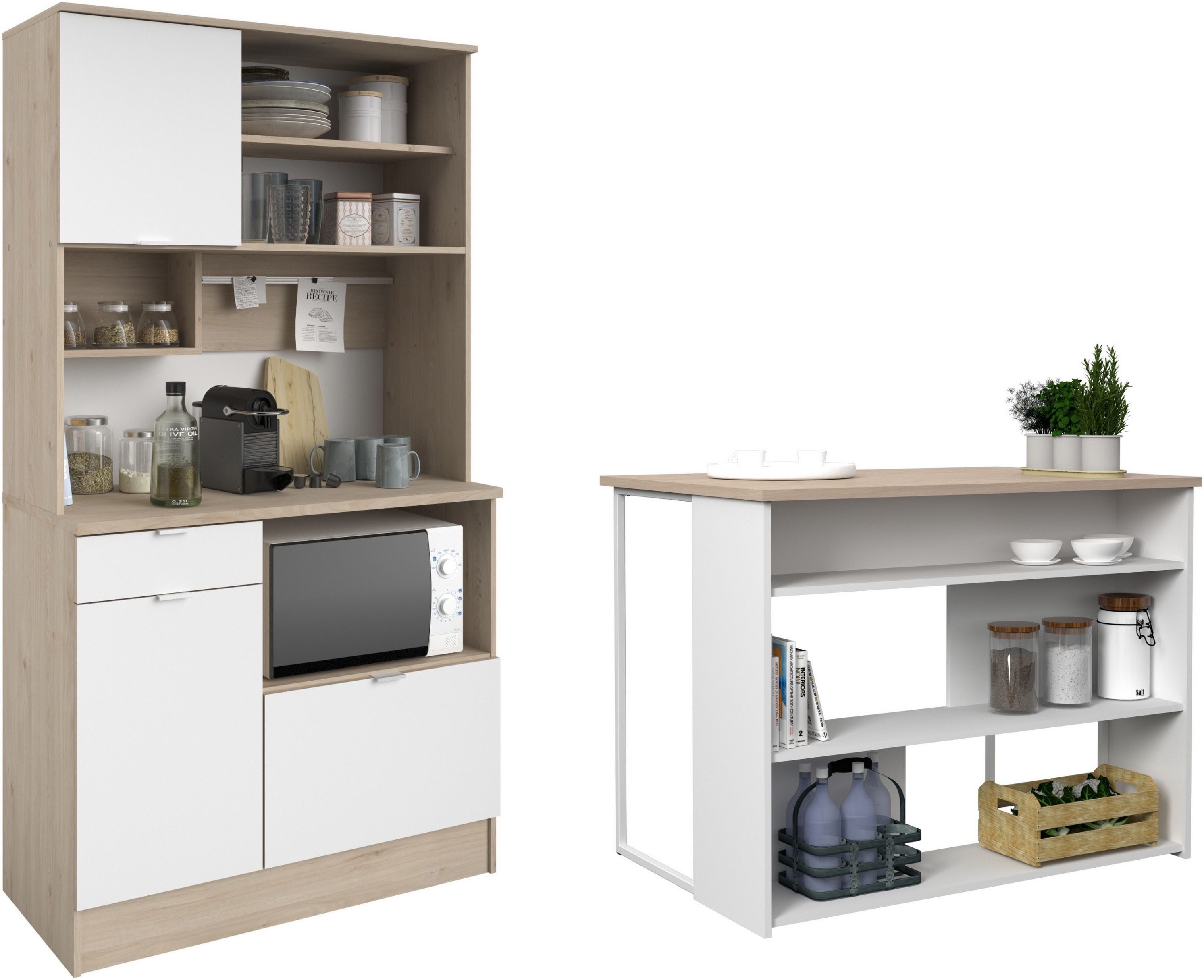 Parisot Kastenset Socool 1, balie en keukenbuffet, Made in Europe, veel opbergruimte (2 stuks) garderobekasten