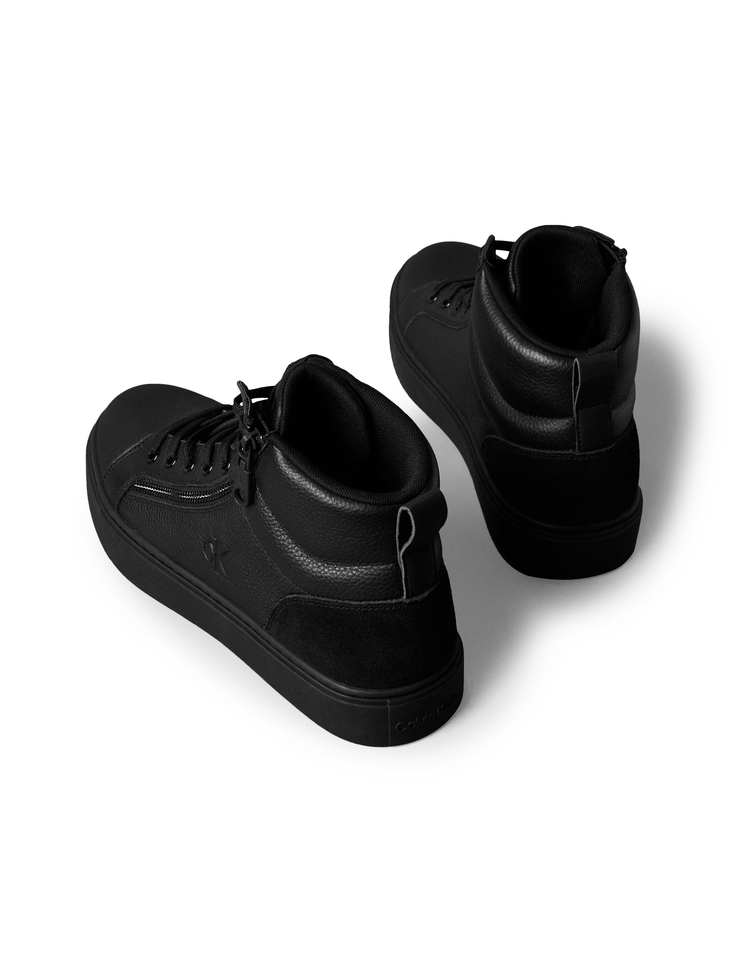 Calvin Klein Veterschoenen CLASSIC CUP MID LACEUP ZIP LTH High top sneaker, sneakerboots, enkellaars met gewatteerde schacht