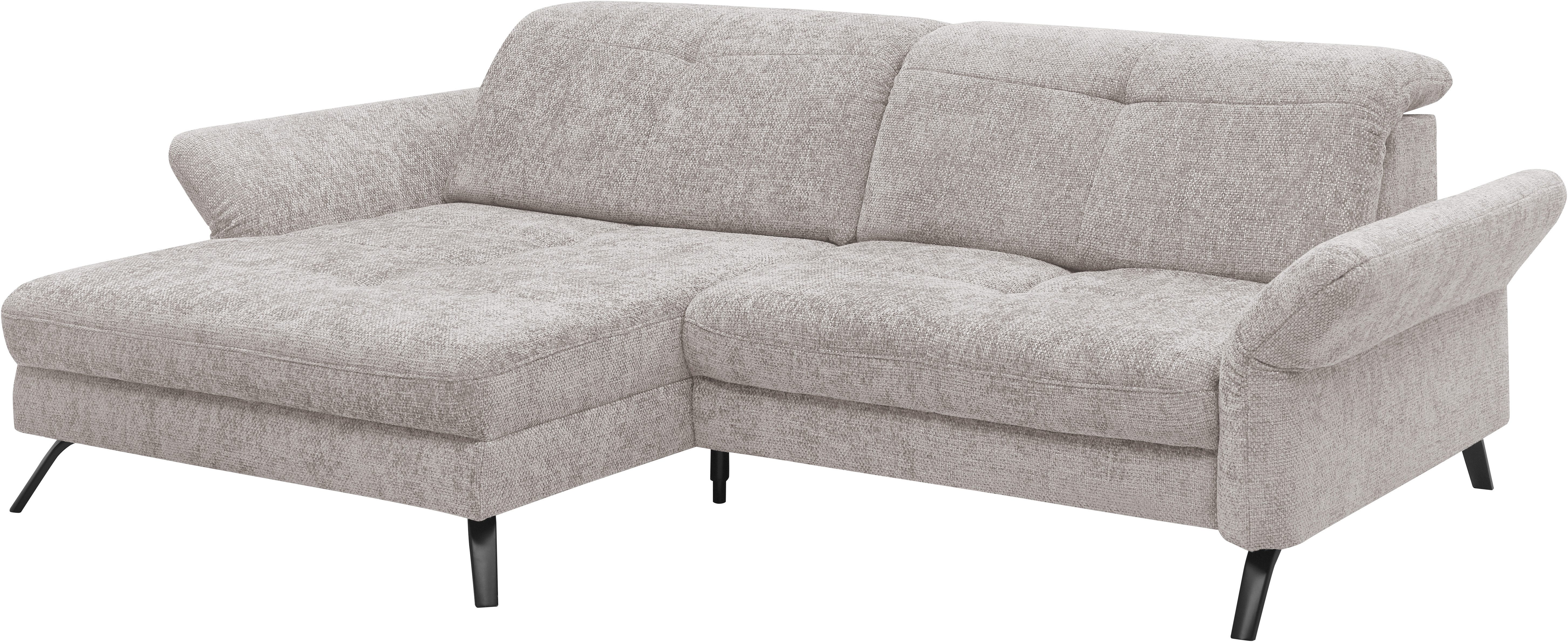 set one by Musterring Hoekbank SO 4400 V optioneel met motorische bedfunctie & hoofdverstelling, voet zwart