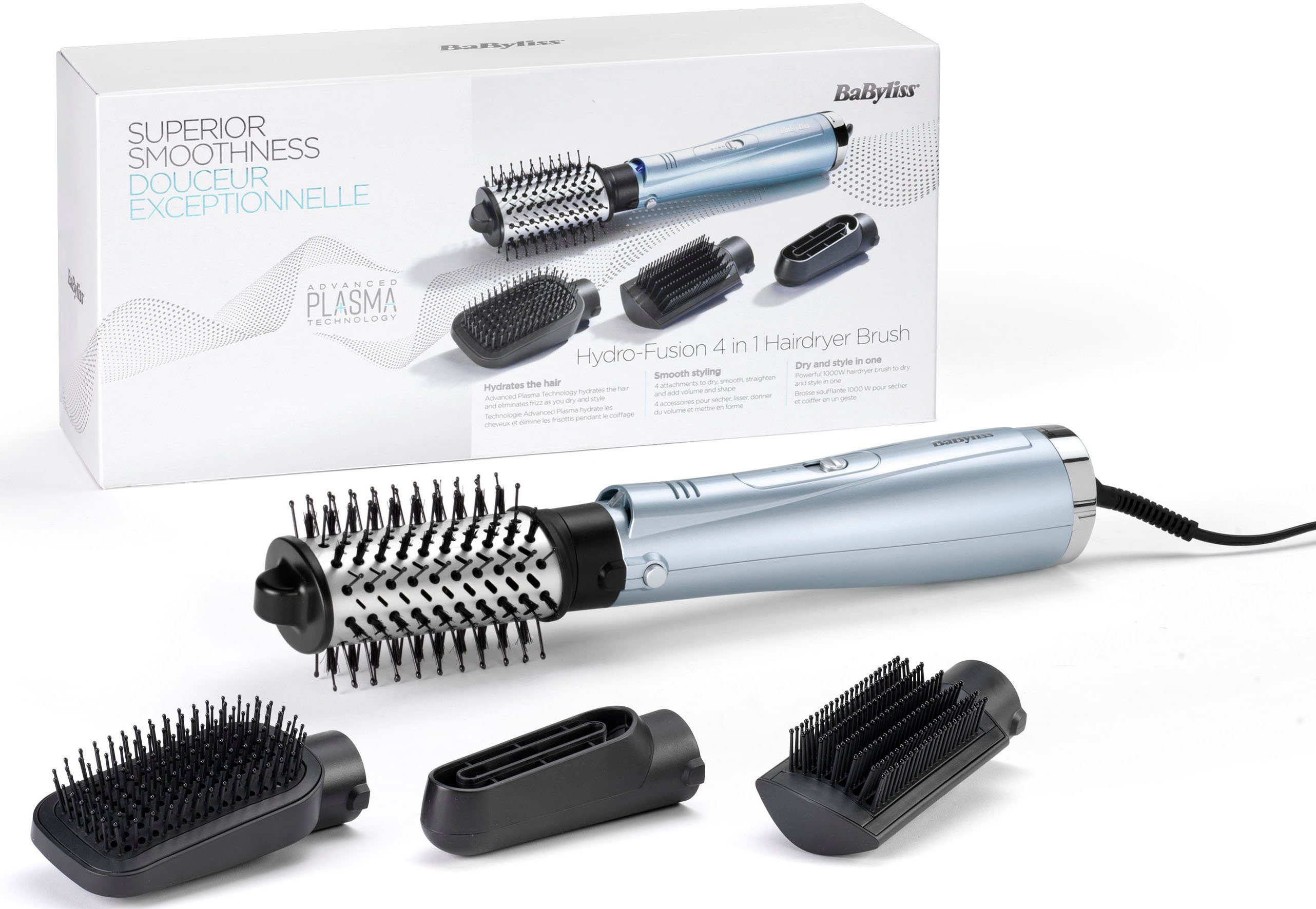 Babyliss Stylingborstel met warme lucht Hydro Fusion Smooth & Shape