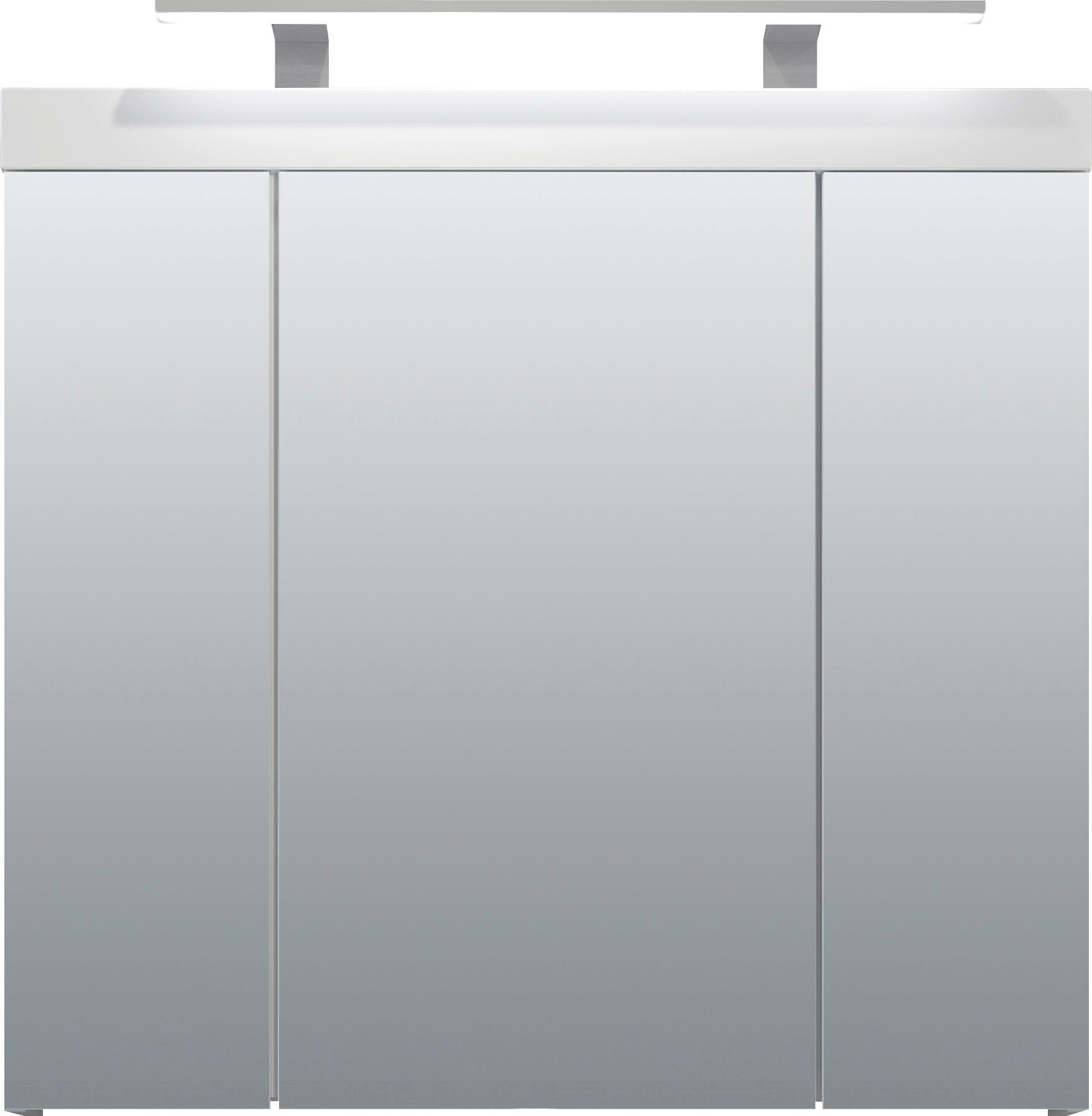 welltime Badkamerset Dormoletto Hangende badkamermeubels met inbouwwastafel in wit hoogglans (4-delig)