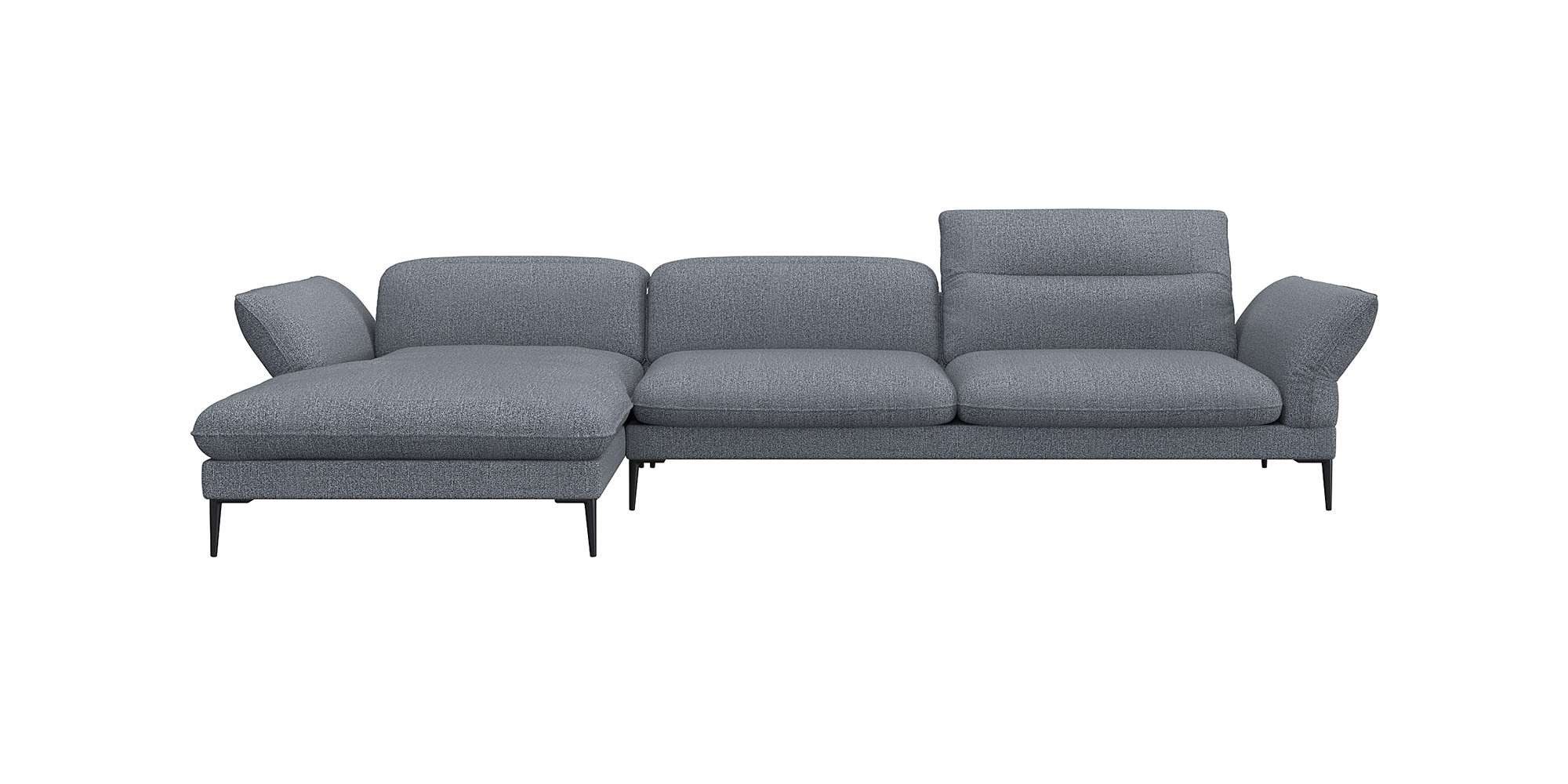 FLEXLUX Hoekbank Salino, functionele bank met recamiere, relaxbank, hoekbank Bank met arm- en hoofdeinde verstellingen, koudschuim & staalgolven
