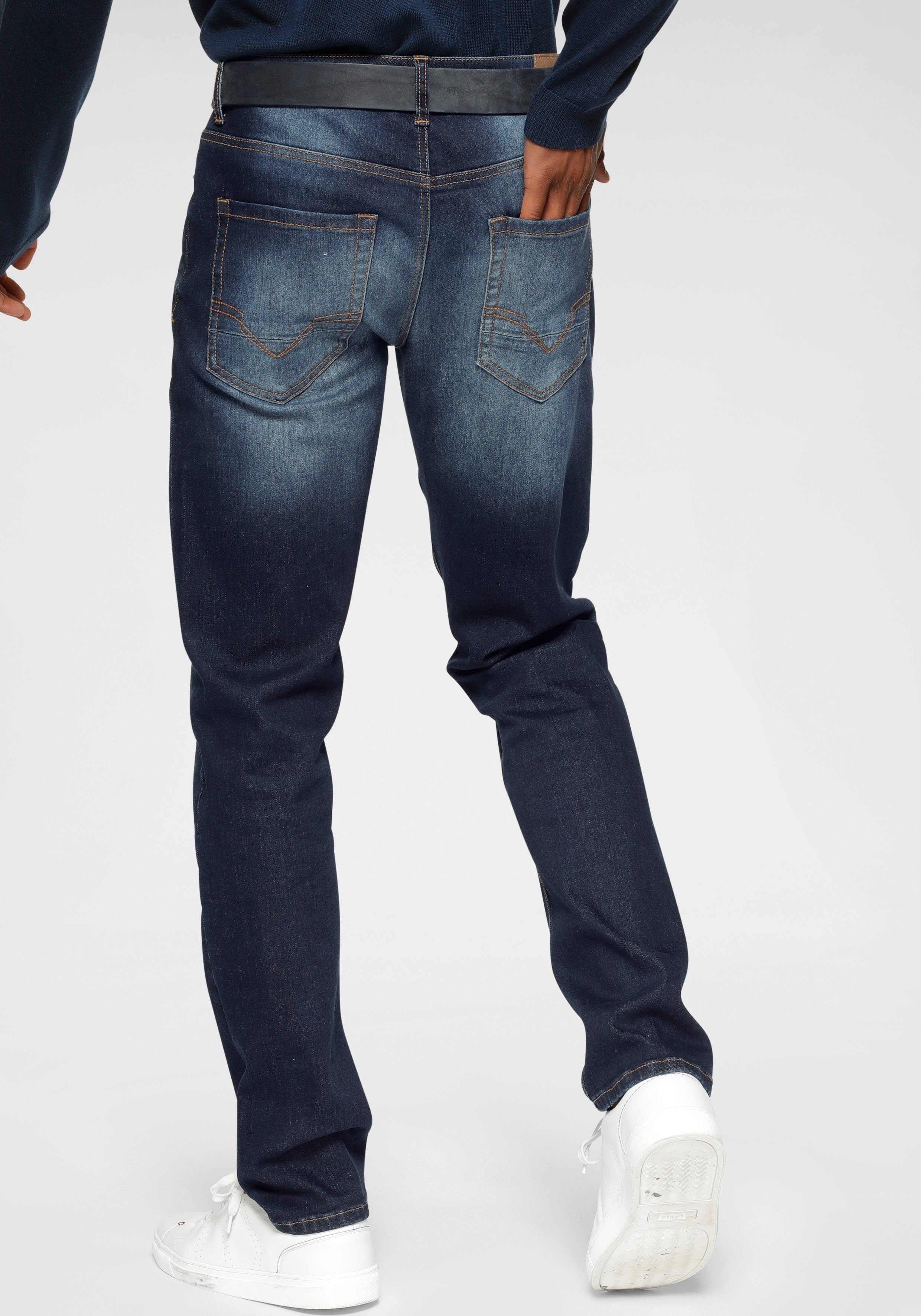 H.I.S Straight jeans DIX rechte pasvorm, lage taille, used-wassing