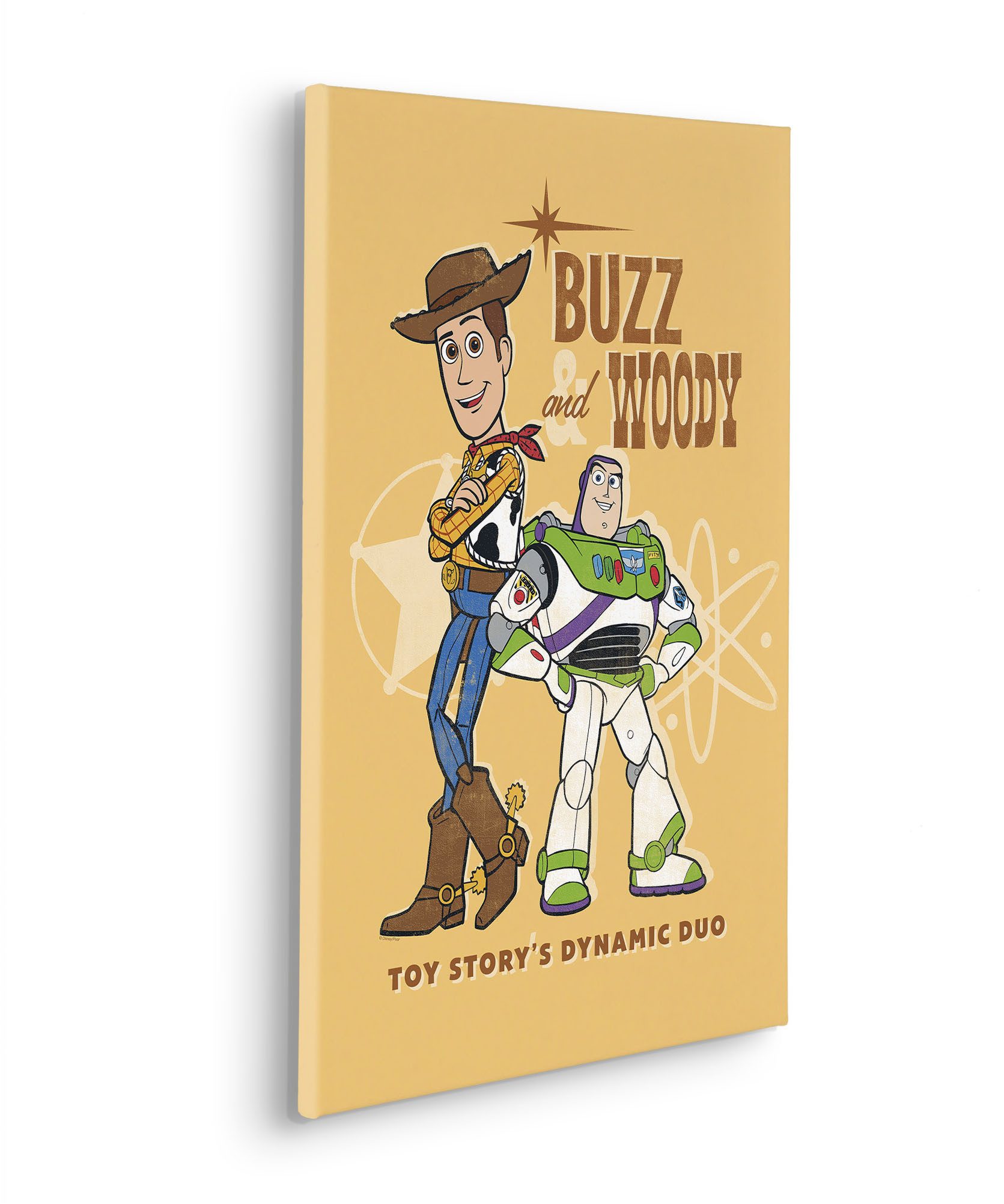 Komar Artprint op linnen Disney and Pixar Toy Story Buzz and Woody 400 x 260 cm (breedte x hoogte) - behang, vlies, woonkamer, slaapkamer (1 stuk)