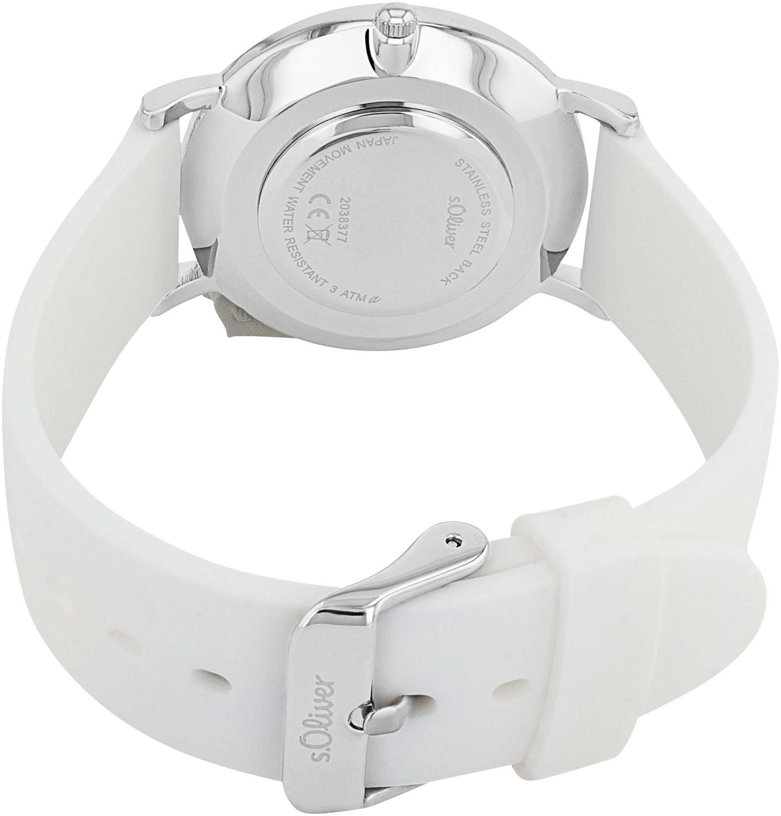 s.Oliver Kwartshorloge Horloge, dameshorloge, analoog, siliconen band
