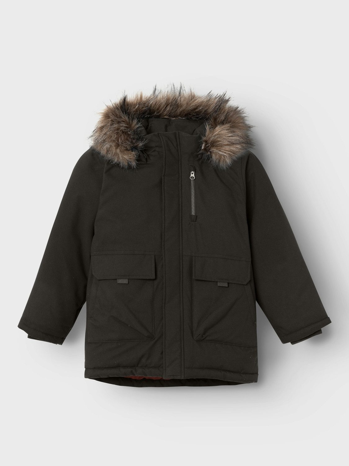 NAME IT KIDS gewatteerde winterjas NMMMASTER zwart