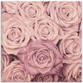 artland print op glas rosen in verschillende maten roze