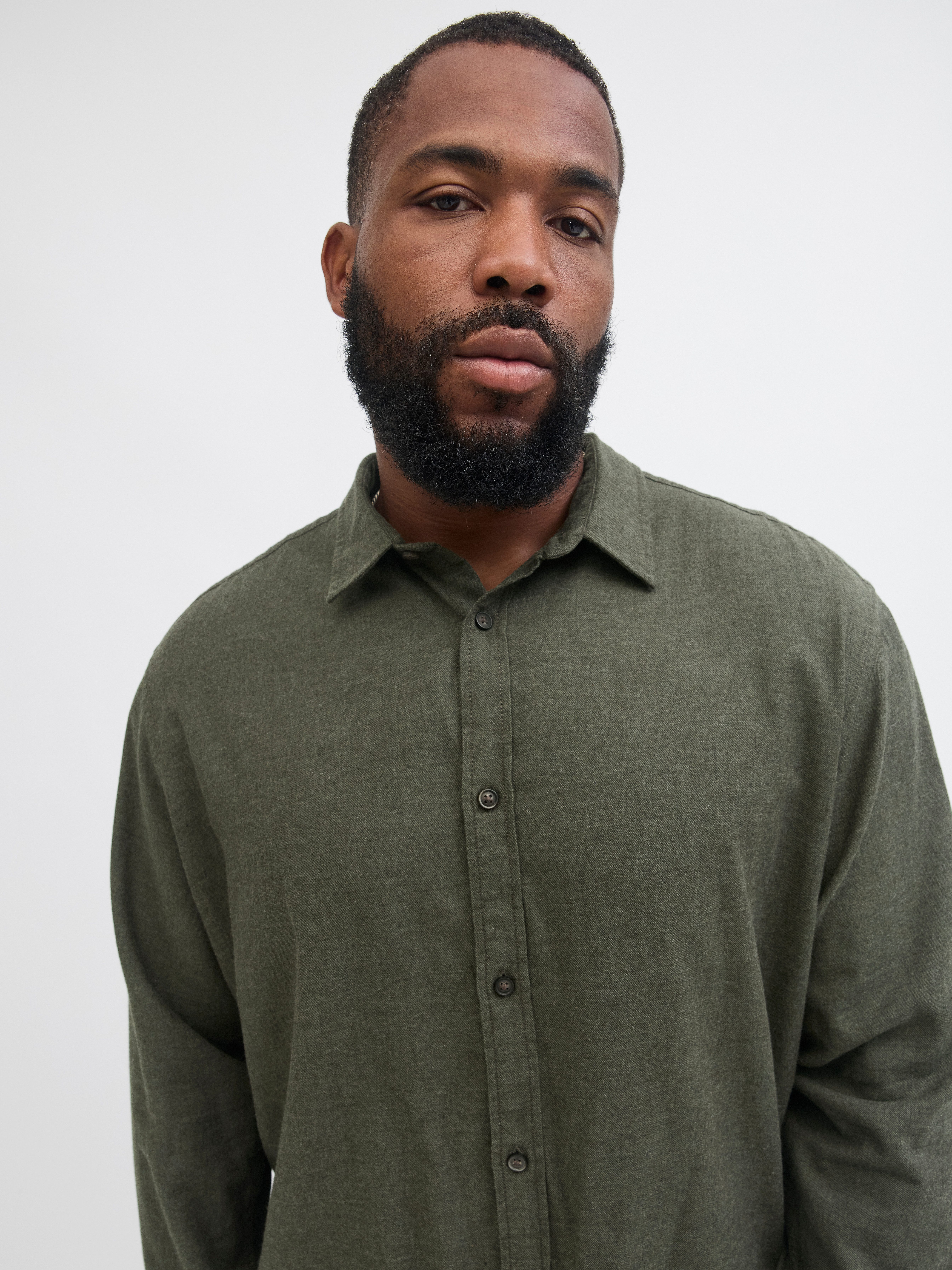 Jack & Jones PlusSize Overhemd met lange mouwen JJECLASSIC MELANGE SHIRT L/S SN PLS