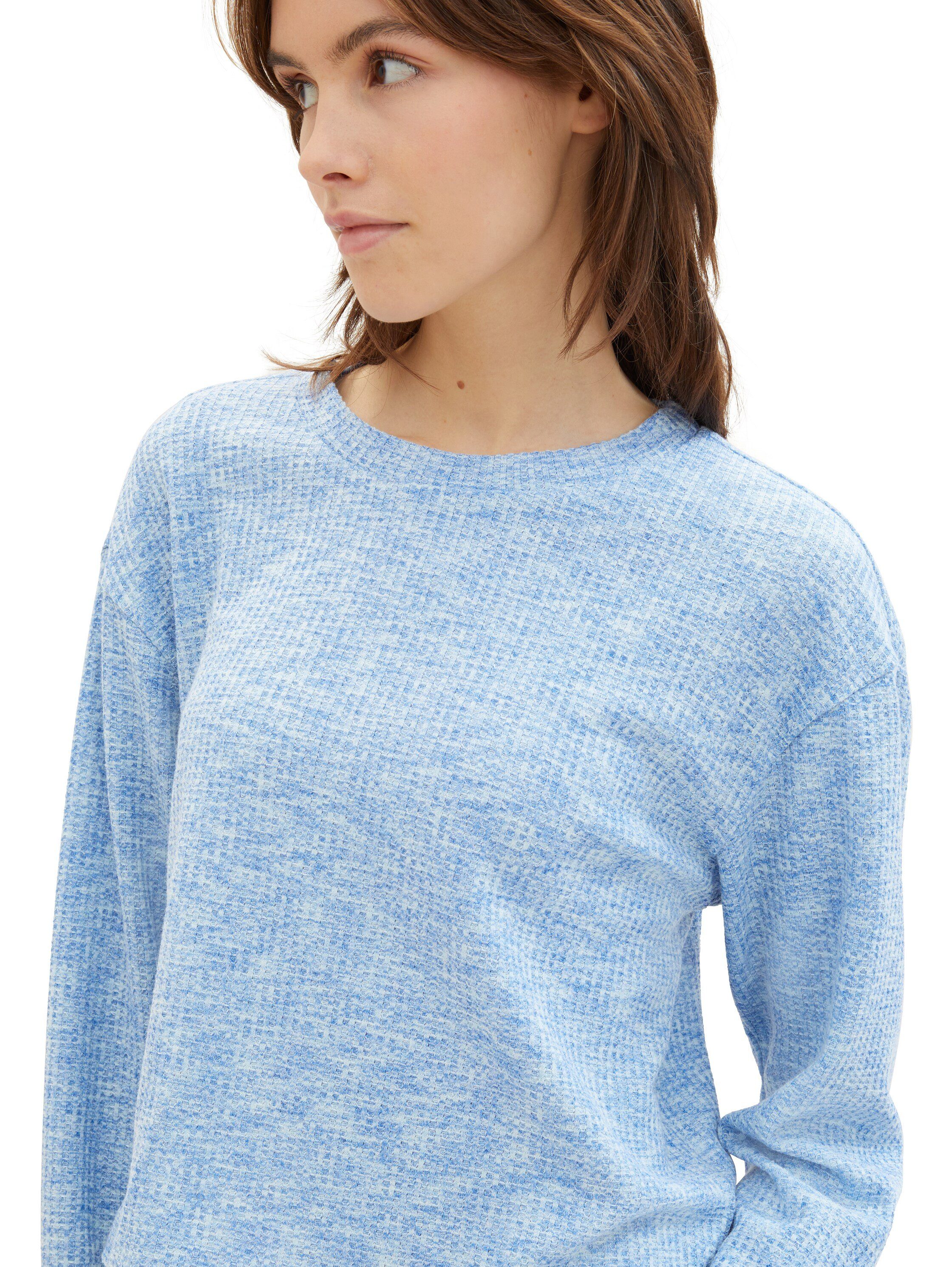 Tom Tailor Denim Shirt met ronde hals met lange mouwen en viscose