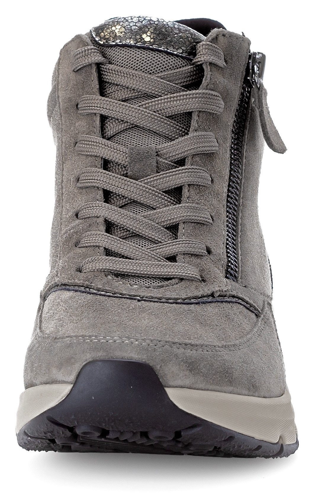 Gabor Rollingsoft Sneakers met sleehak , vrijetijdsschoen, veterschoen, veterschoenen met uitneembare binnenzool