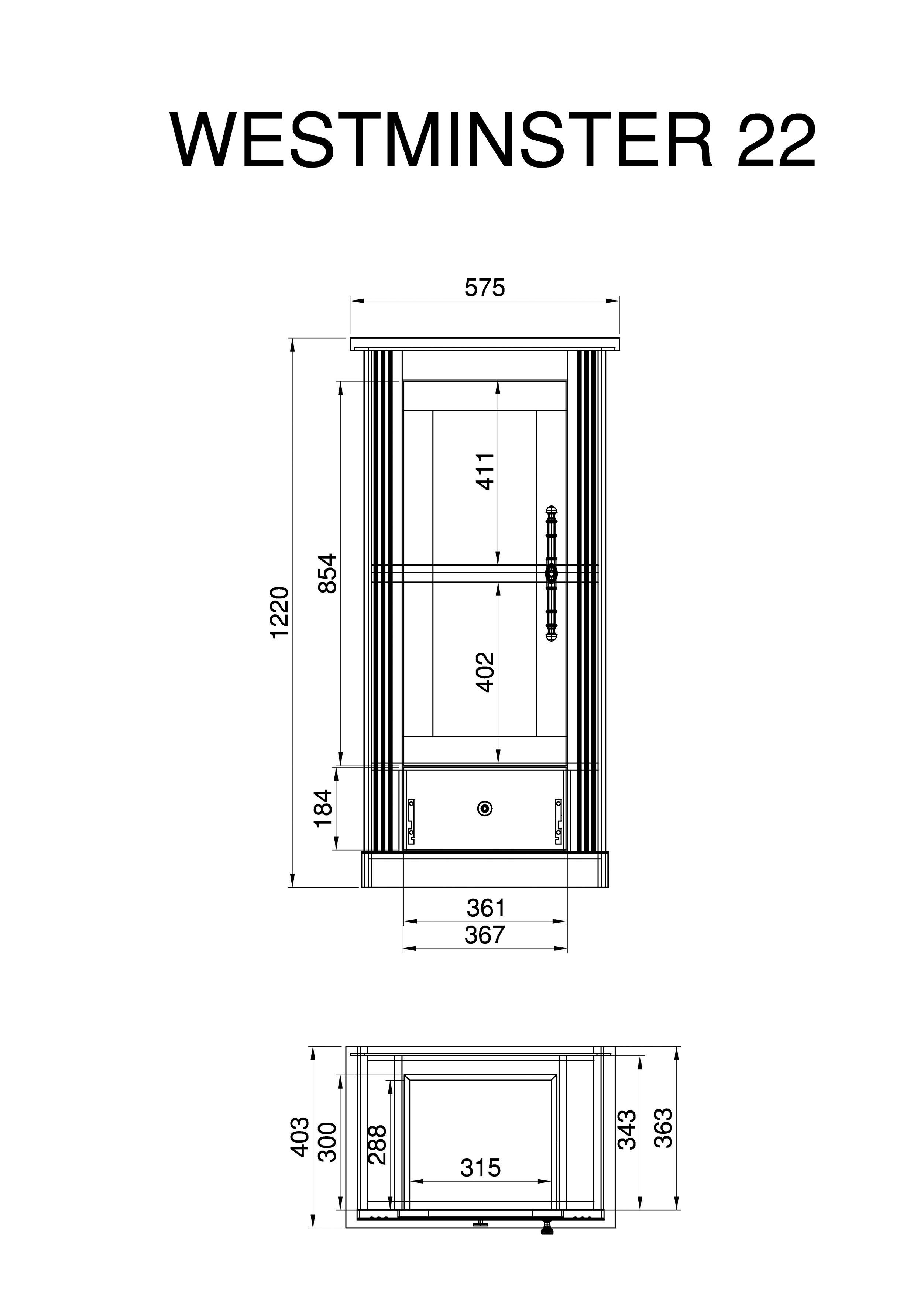 Home affaire Wandmeubel Westminster in romantische landelijke stijl (set, 4-delig)