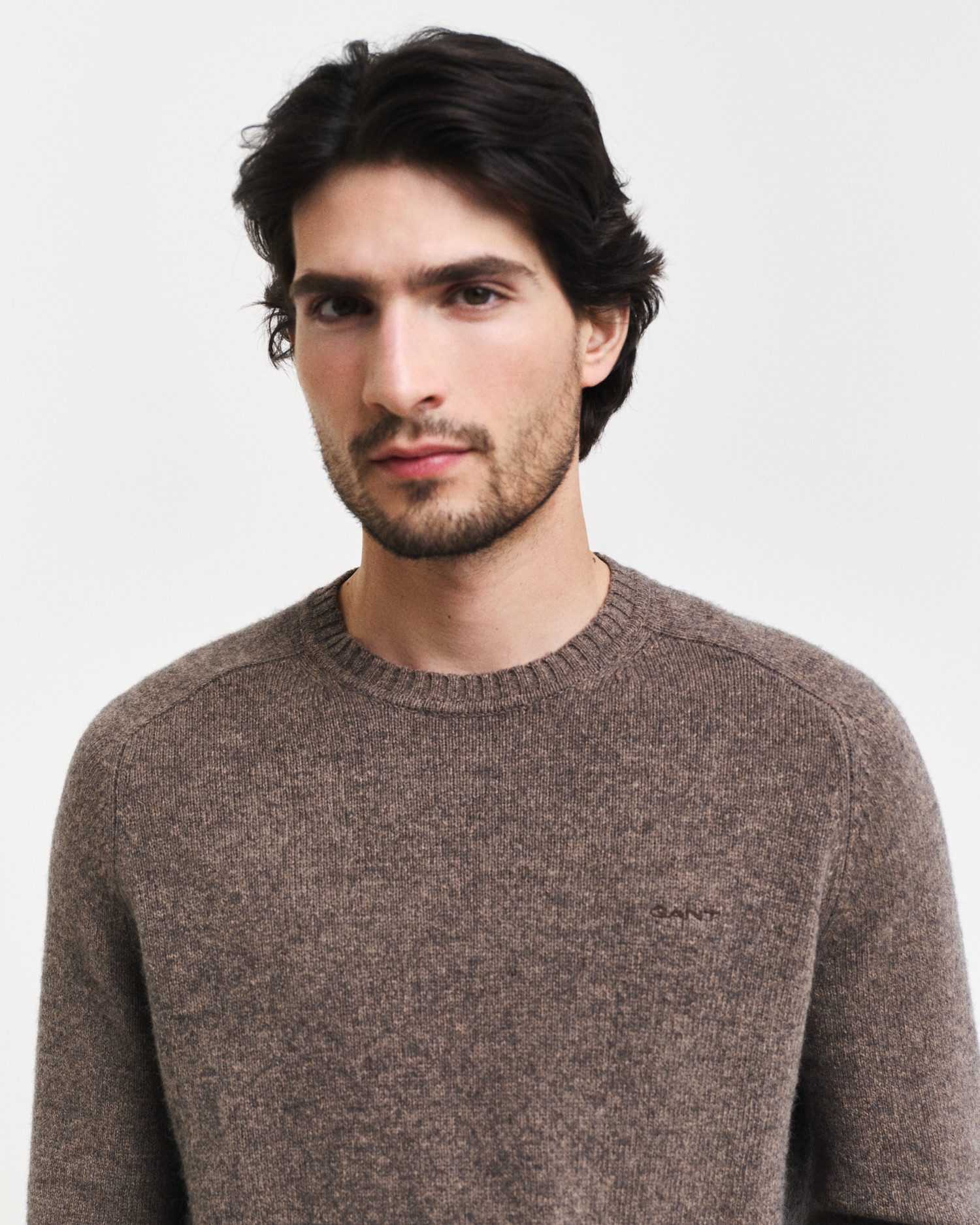 Gant Trui met ronde hals WOOL BLEND C-NECK in gemêleerde look