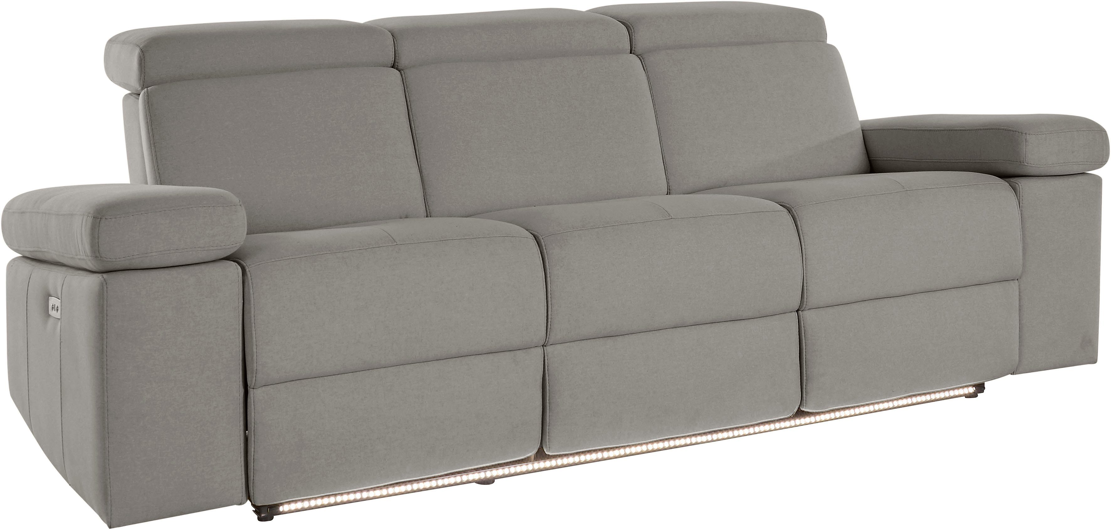 Places of Style 3-zitsbank Kilado met 2x relaxfunctie, verstelbare armleuning, verstelbare hoofdsteun