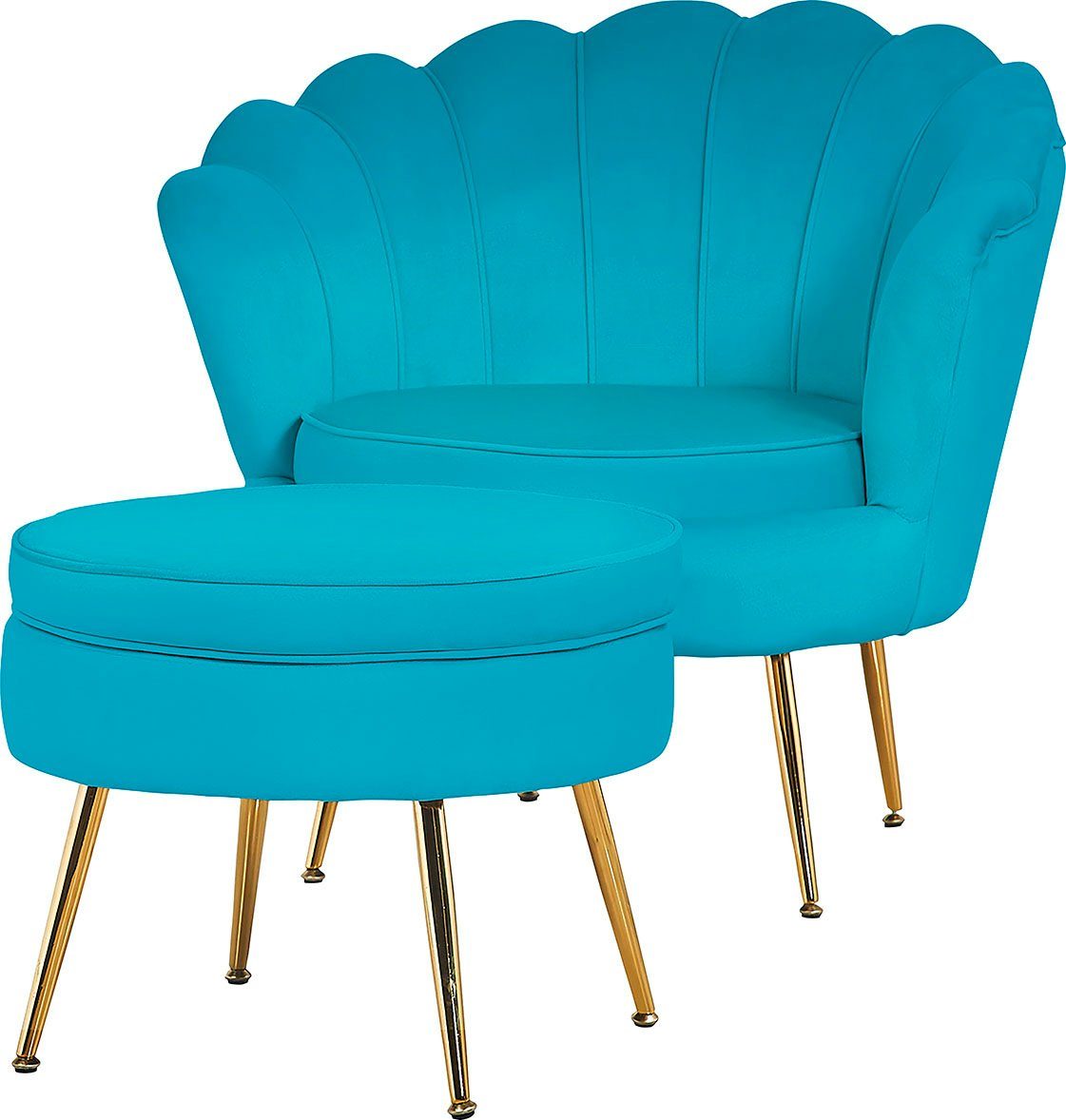 SalesFever Hocker Clam met hoog zitkussen